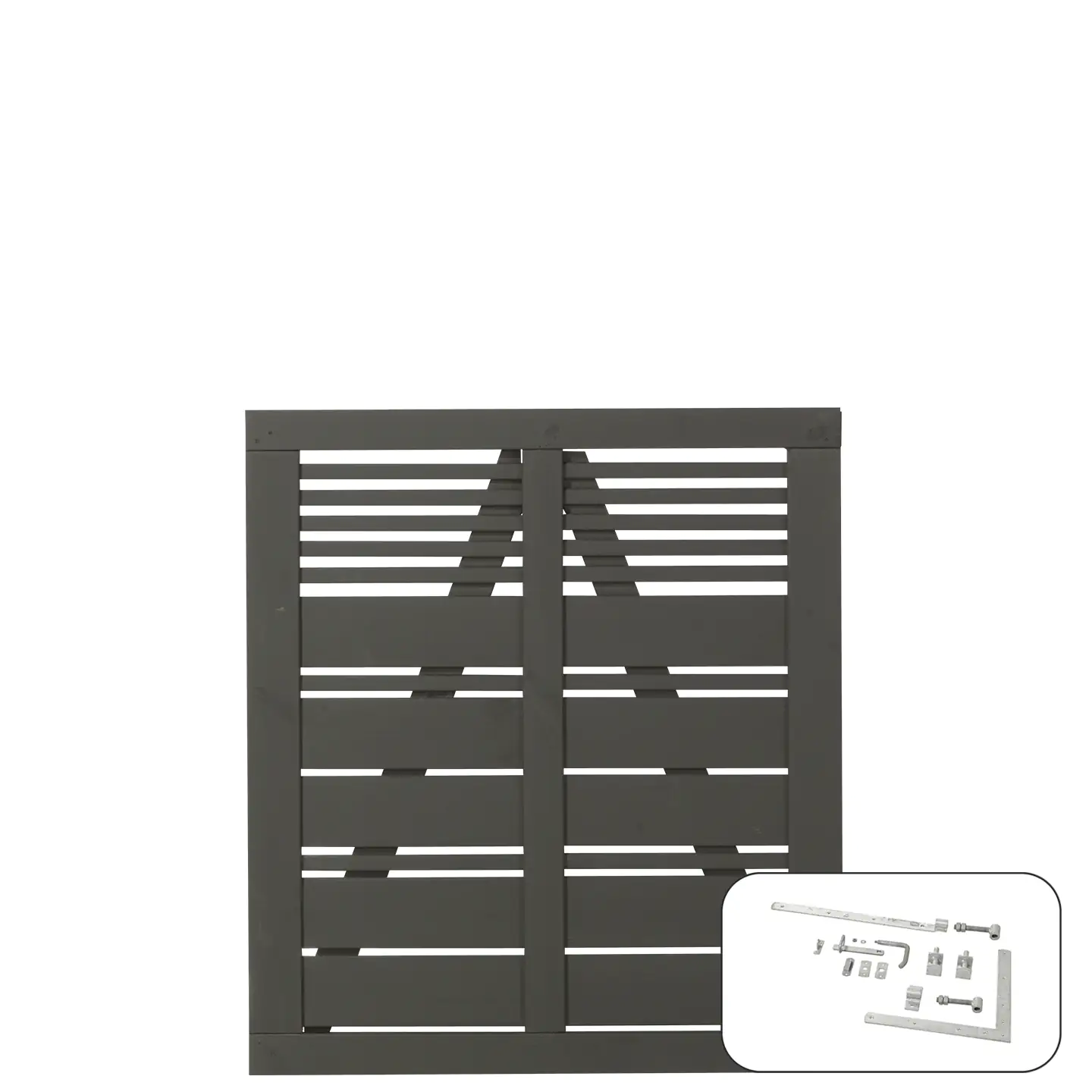 Plus Einzeltor Silence inkl. Beschläge 100 x 110 cm umbragrau fungizidbehandelt