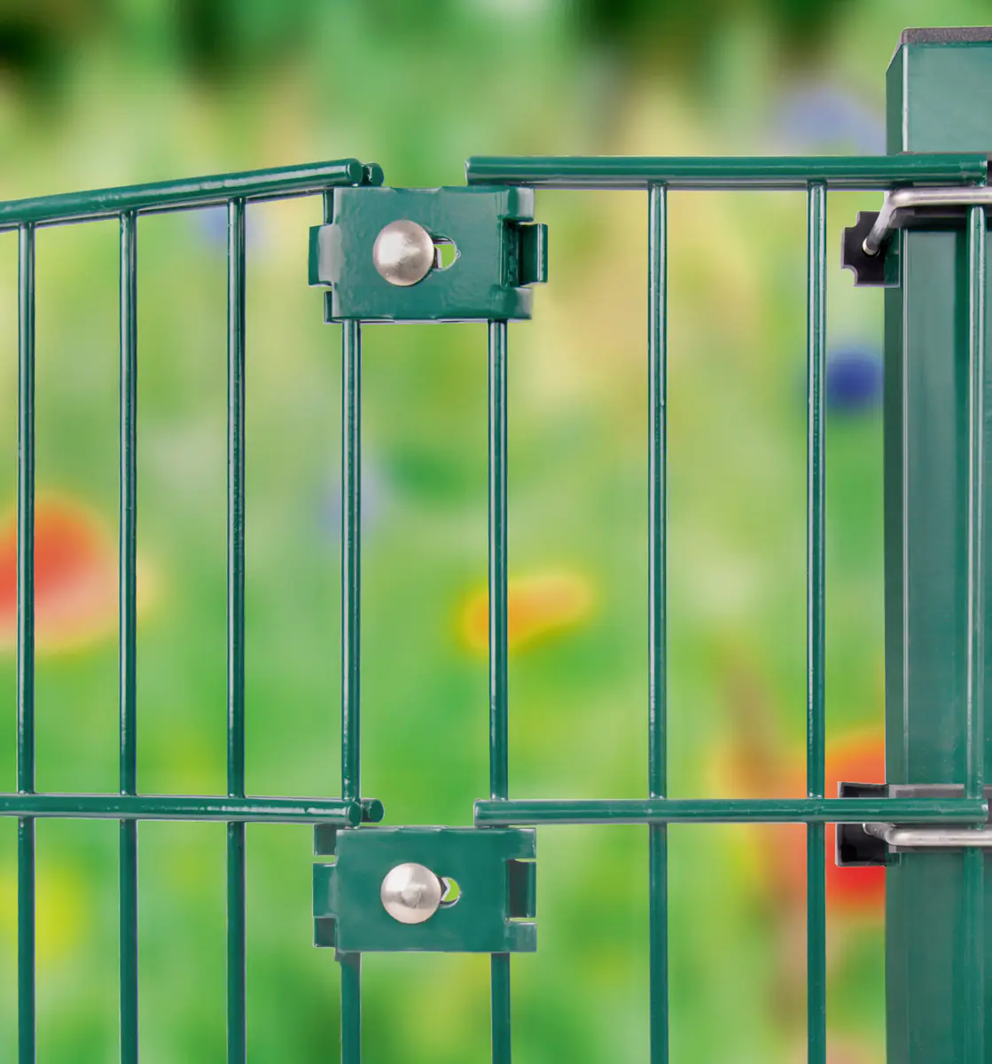 Alberts Eckverbinder zur Verbindung zweier Doppelstabmatten grün 2 Stk