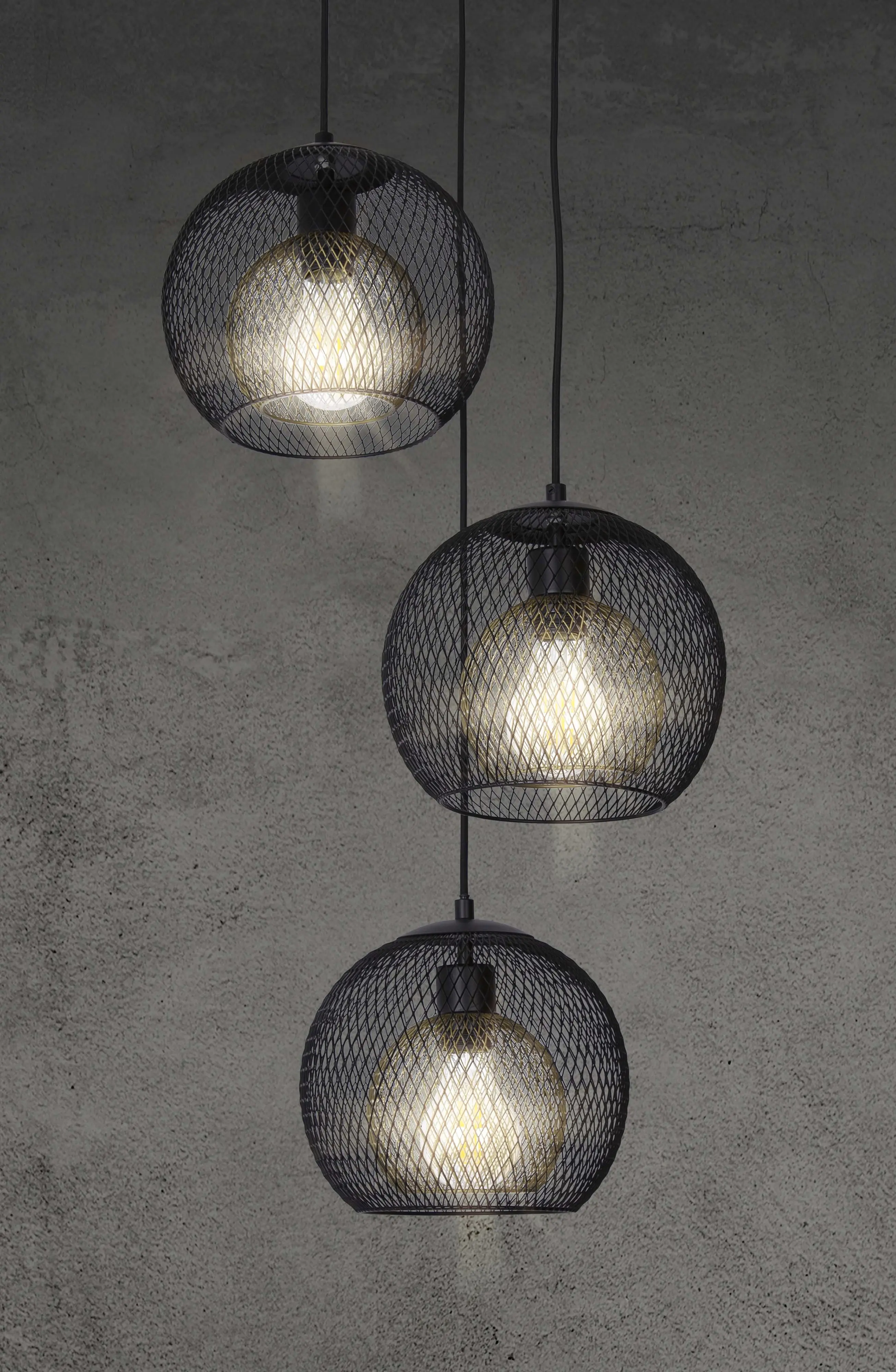 Globo Hängeleuchte Selina Ø 44 x 150 cm schwarz