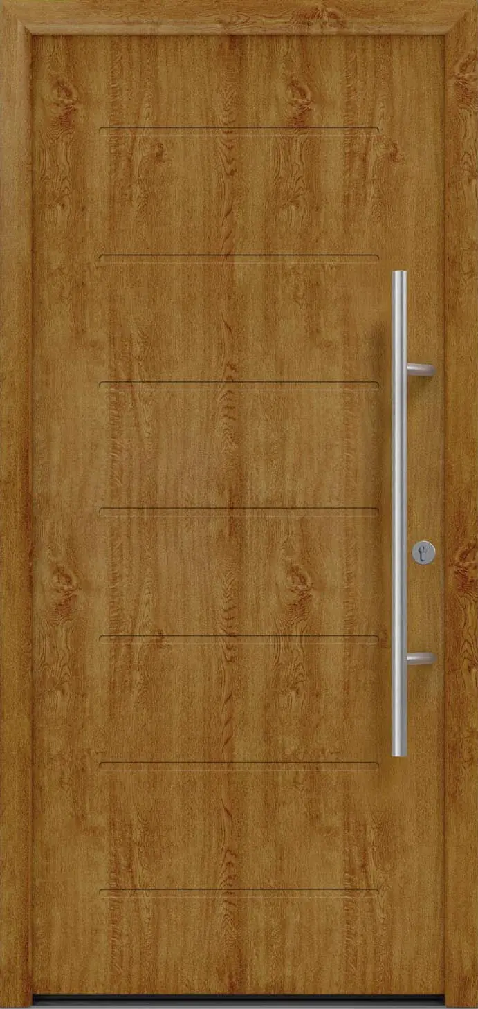 EcoStar Haustür ISOPRO Secur IPS 015 RC2 golden oak 110 x 210 cm