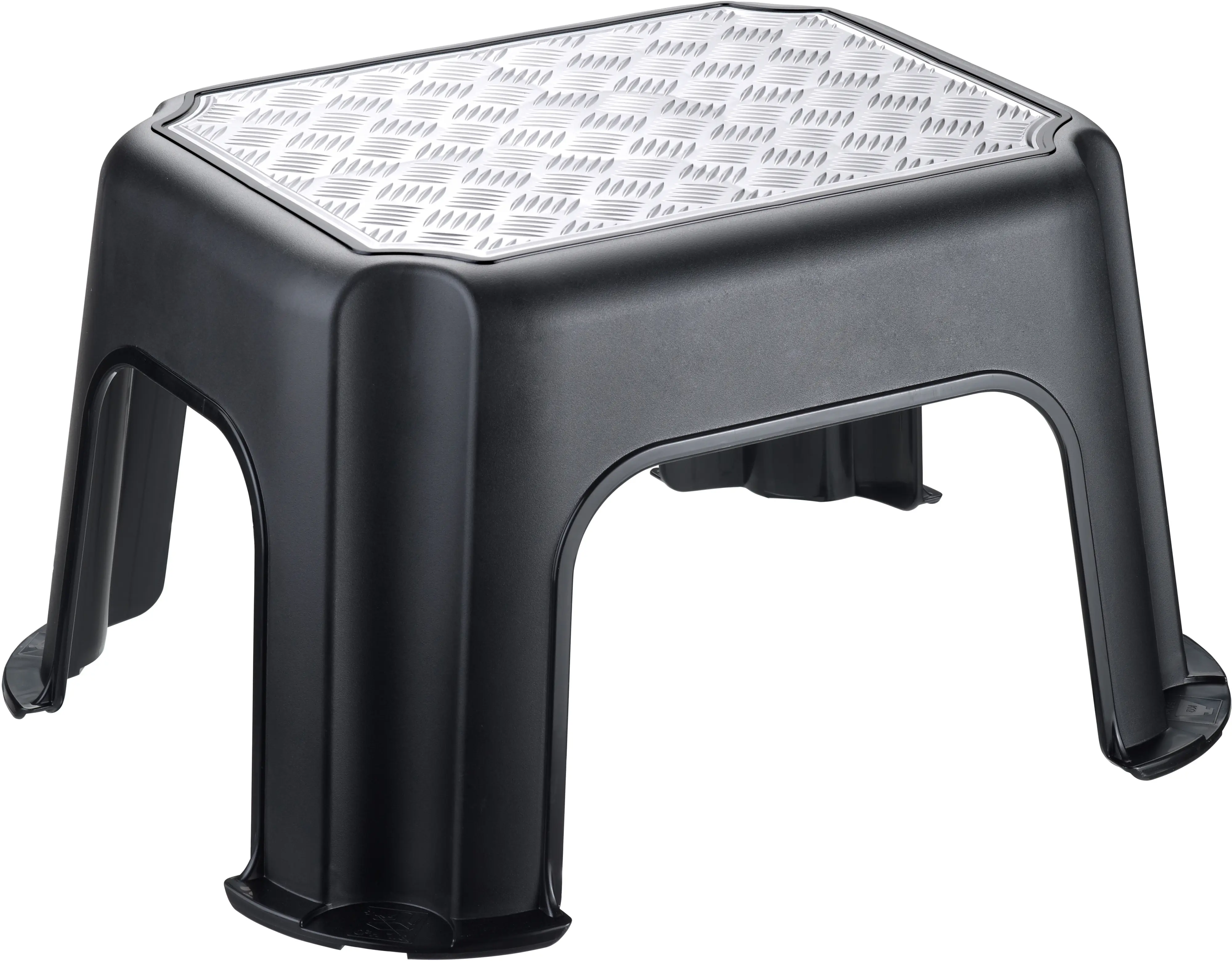 Rotho Tritthocker Paso 43 x 35,8 x 23,8 cm Kunststoff schwarz/silber