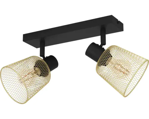 Eglo 2er Spot Coslada schwarz messing 32 x 8 cm Eglo 2er Spot Coslada schwarz messing 32 x 8 cm