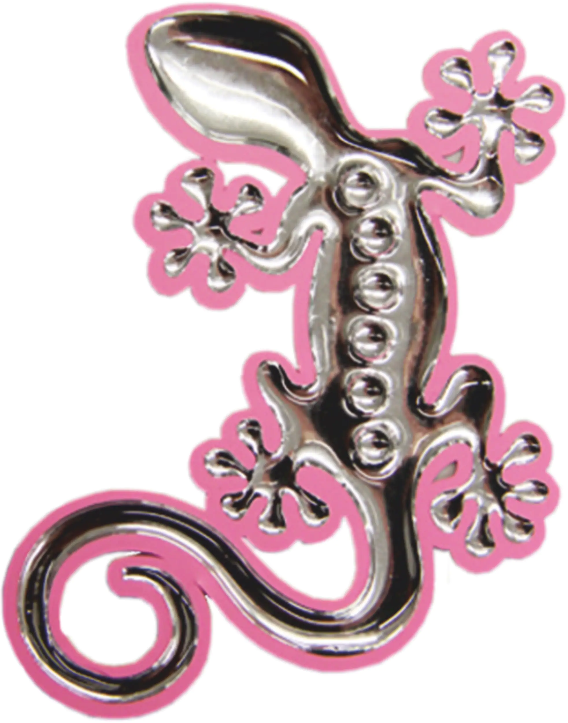 4002341292232 Hermann Schütz 3D-Chrome-Sticker Gecko rosa 80x60mm