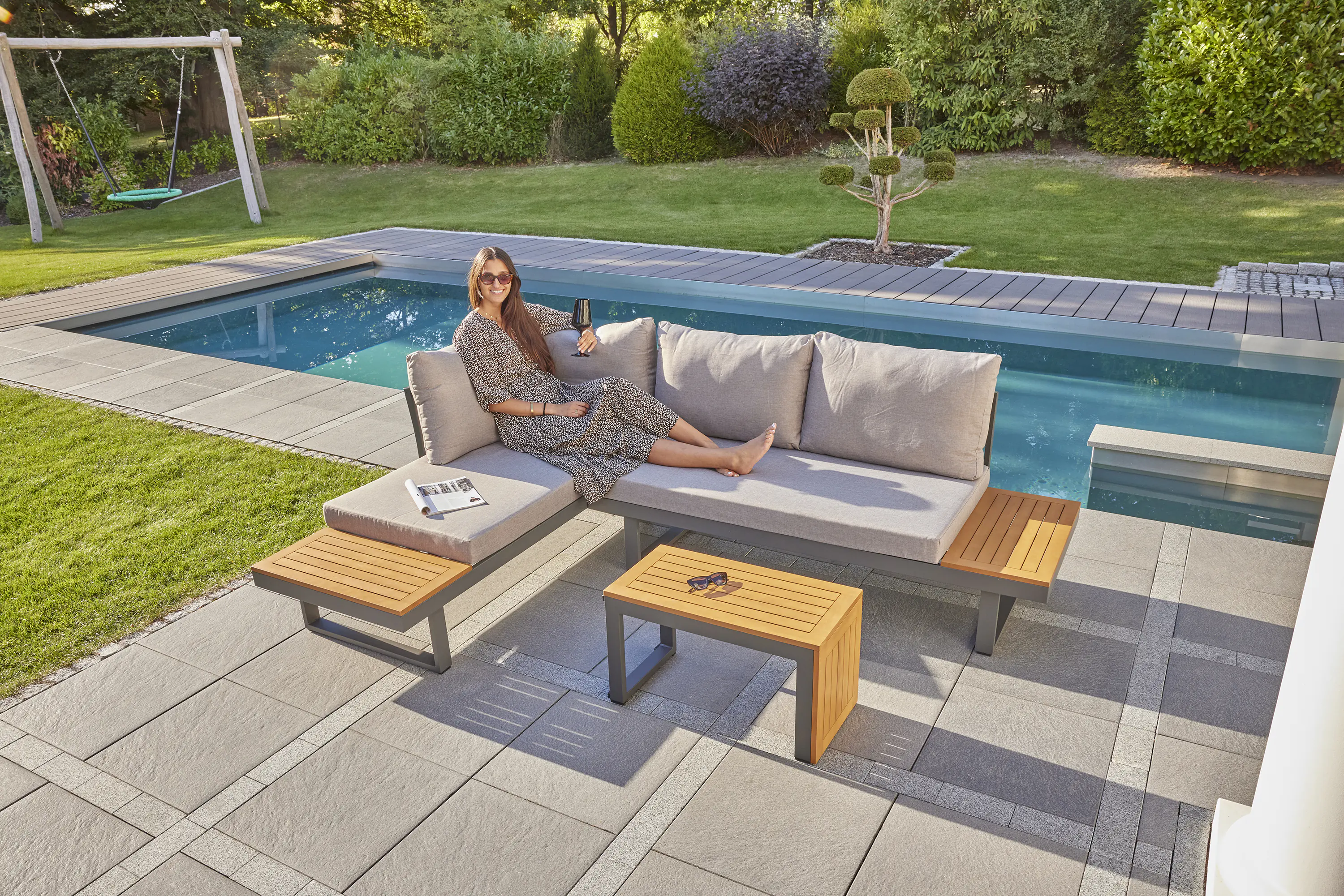 Primaster Gartenmöbel-Set Sungardo Aluminium/Teakholz