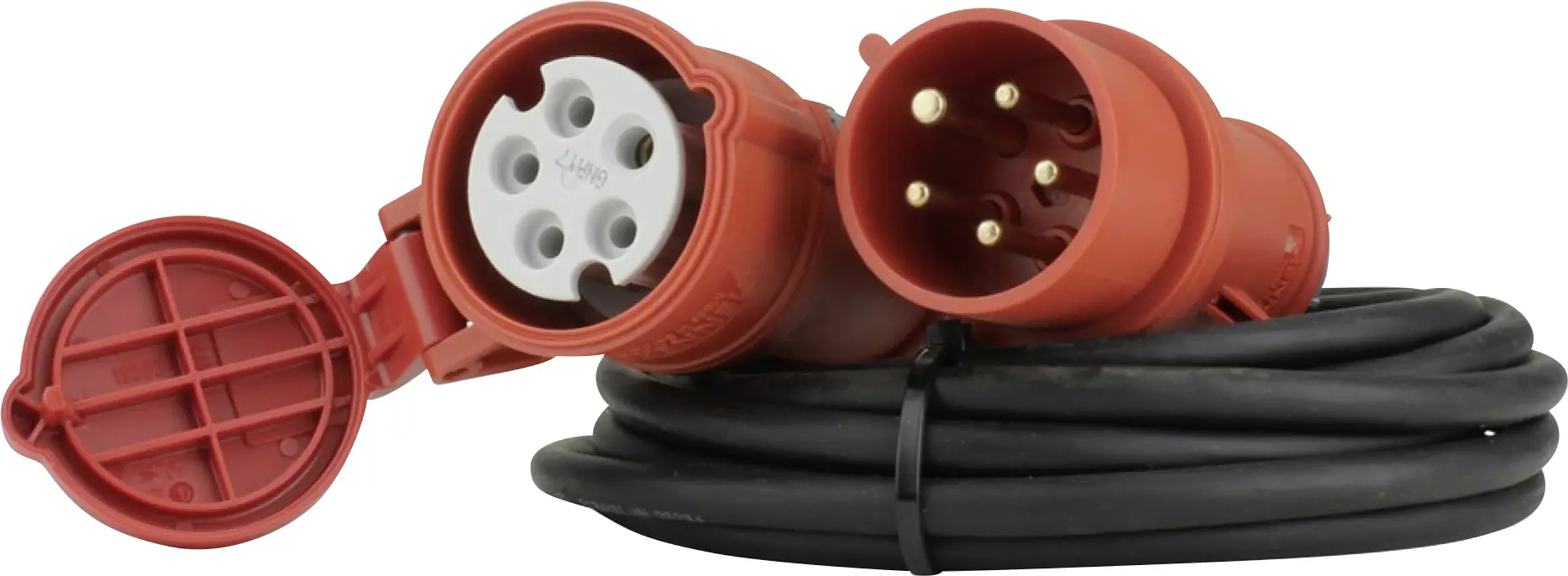 CEE-Verlängerung 5-polig 16A H05RR-F5G1,5 5m rot CEE-Verlängerung 5-polig 16A H05RR-F5G1,5 5m rot