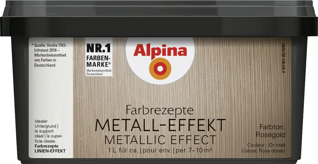 4001244779581 Alpina Farbrezepte Metalleffektlasur 1 L rosegold