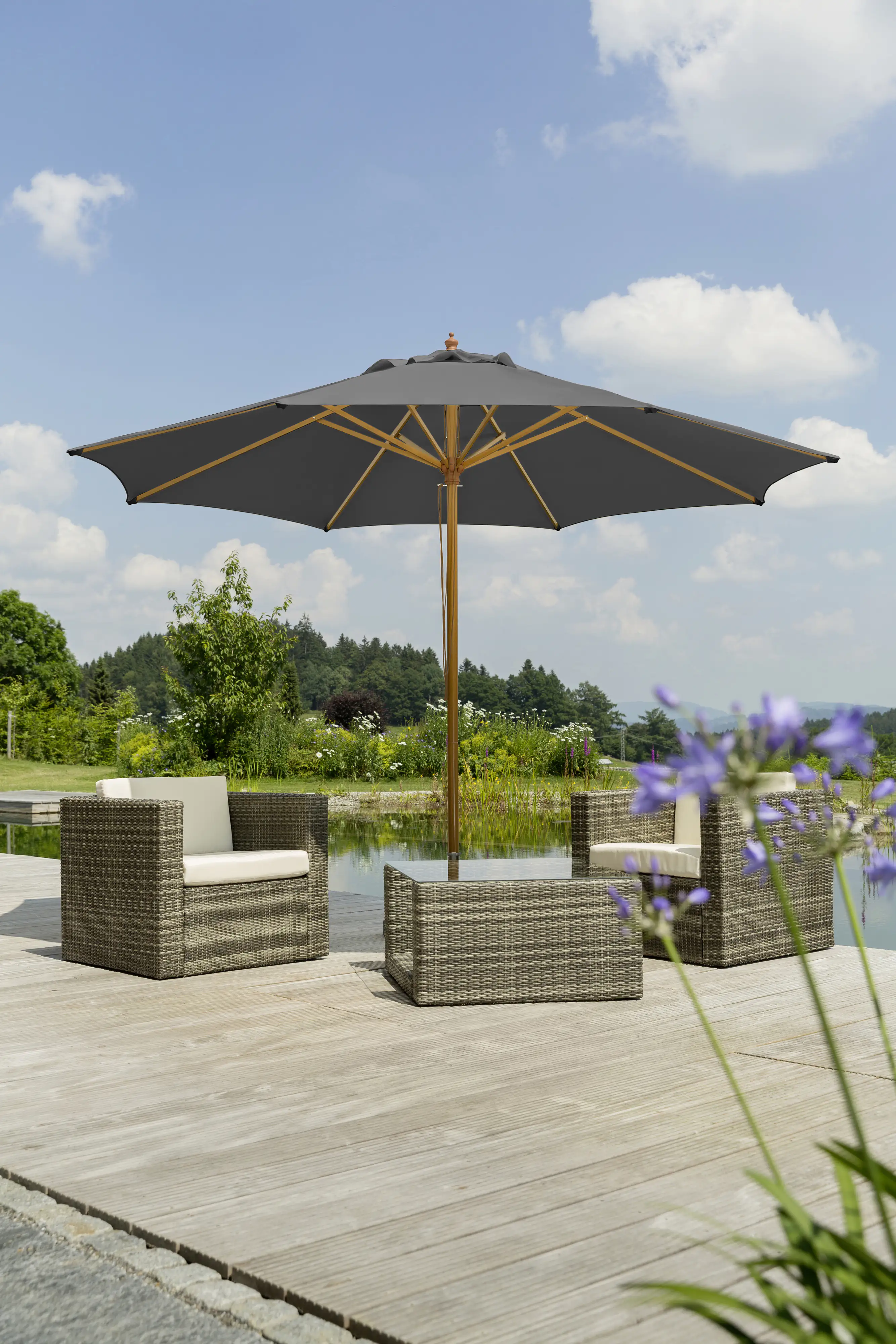 Schneider Sonnenschirm Malaga anthrazit Ø 300 cm