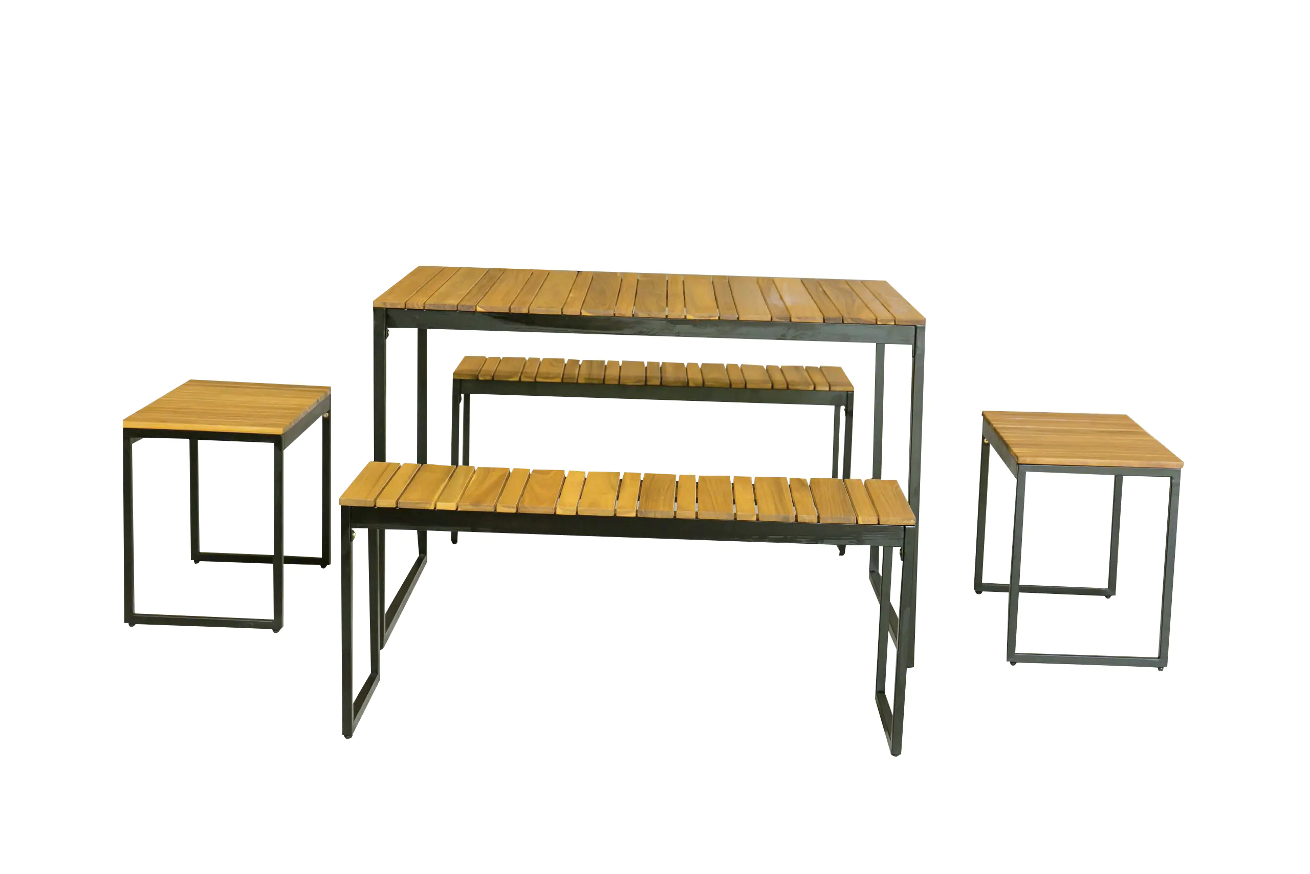 Primaster Bistro-Set Palma Aluminium/Holz