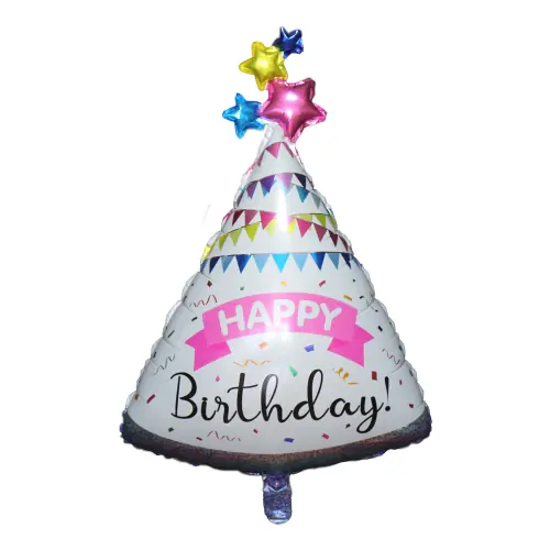Folienballon Happy Birthday Shape bunt 84 x 52 cm