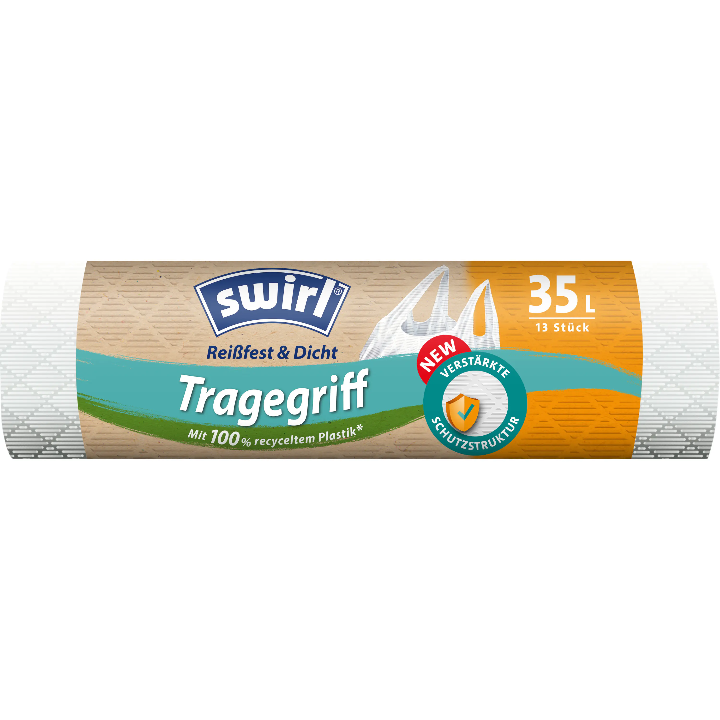 Swirl® 35 l Tragegriff-Müllbeutel Reißfest & Dicht