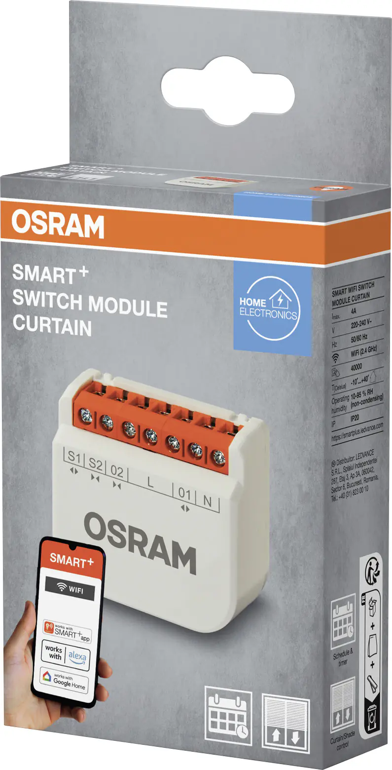 Ledvance Smart Schaltmodul WiFi Switch Schaltaktor für Rolladenmotoren weiß