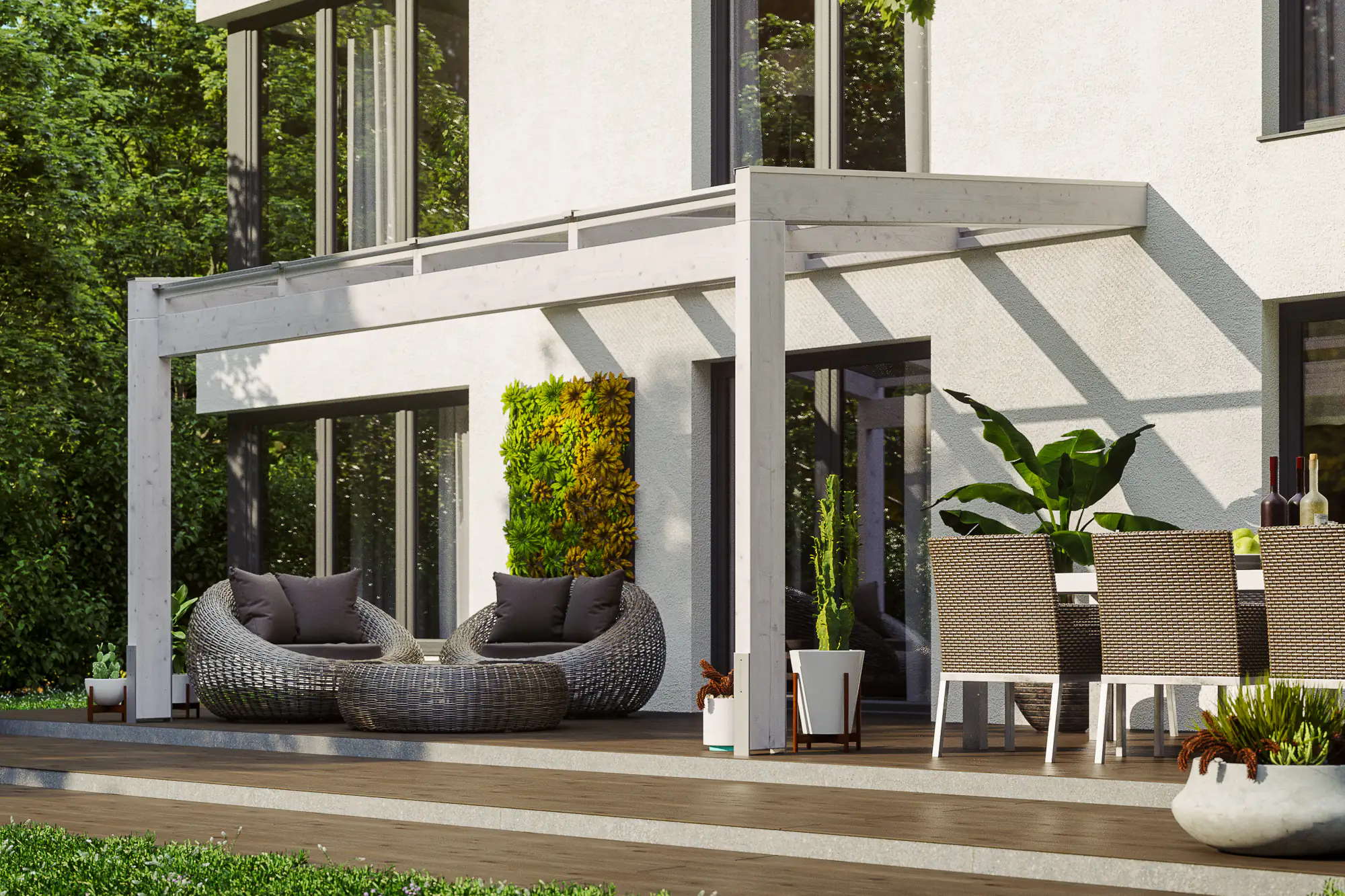 SKAN HOLZ Terrassenüberdachung Novara 450 x 359 cm Leimholz