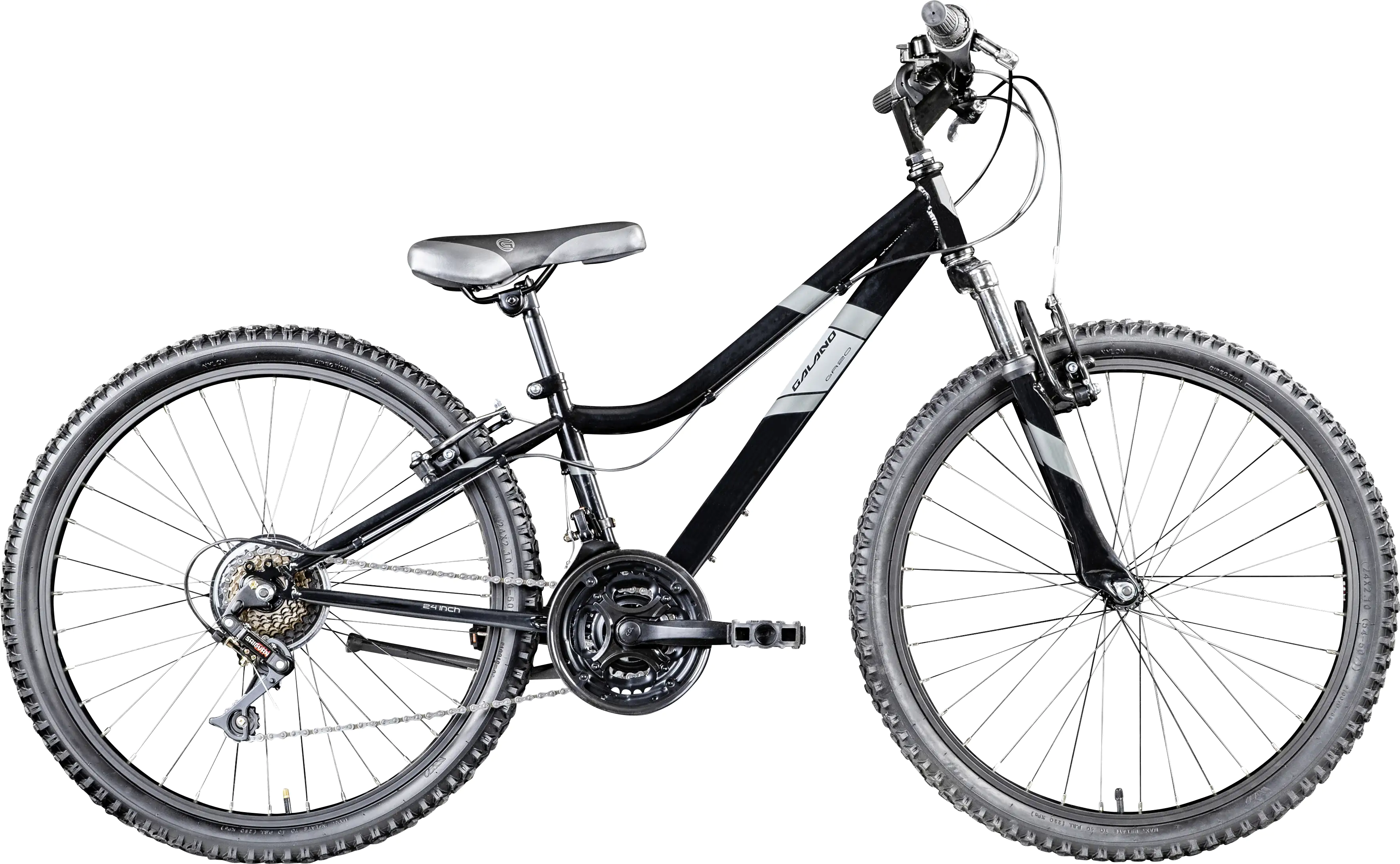 Galano Jugendfahrrad MTB Hardtail GA20 24 Zoll 21-Gang schwarz grau