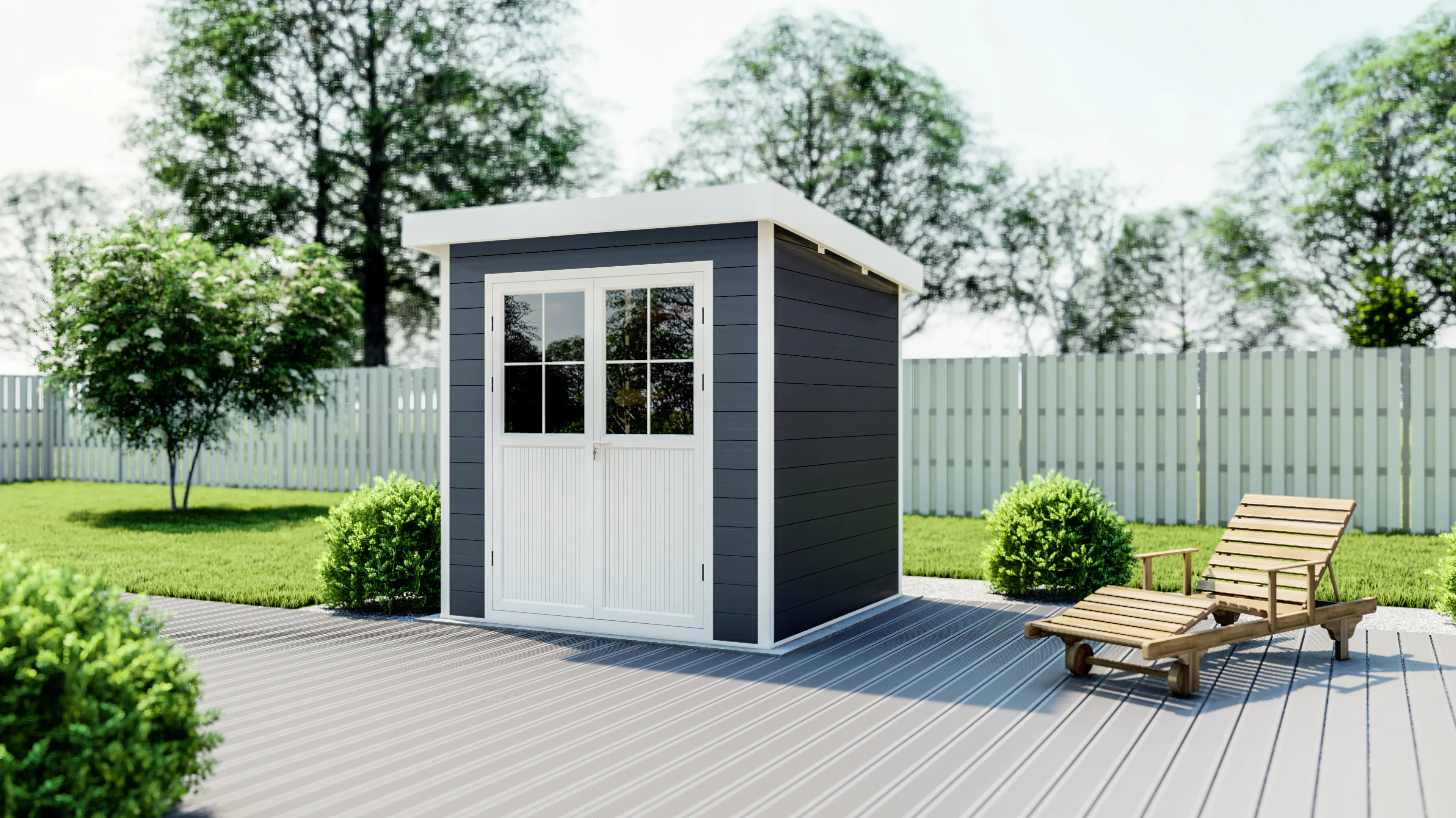 elephant WPC Gartenhaus 230 x 230 cm anthrazit