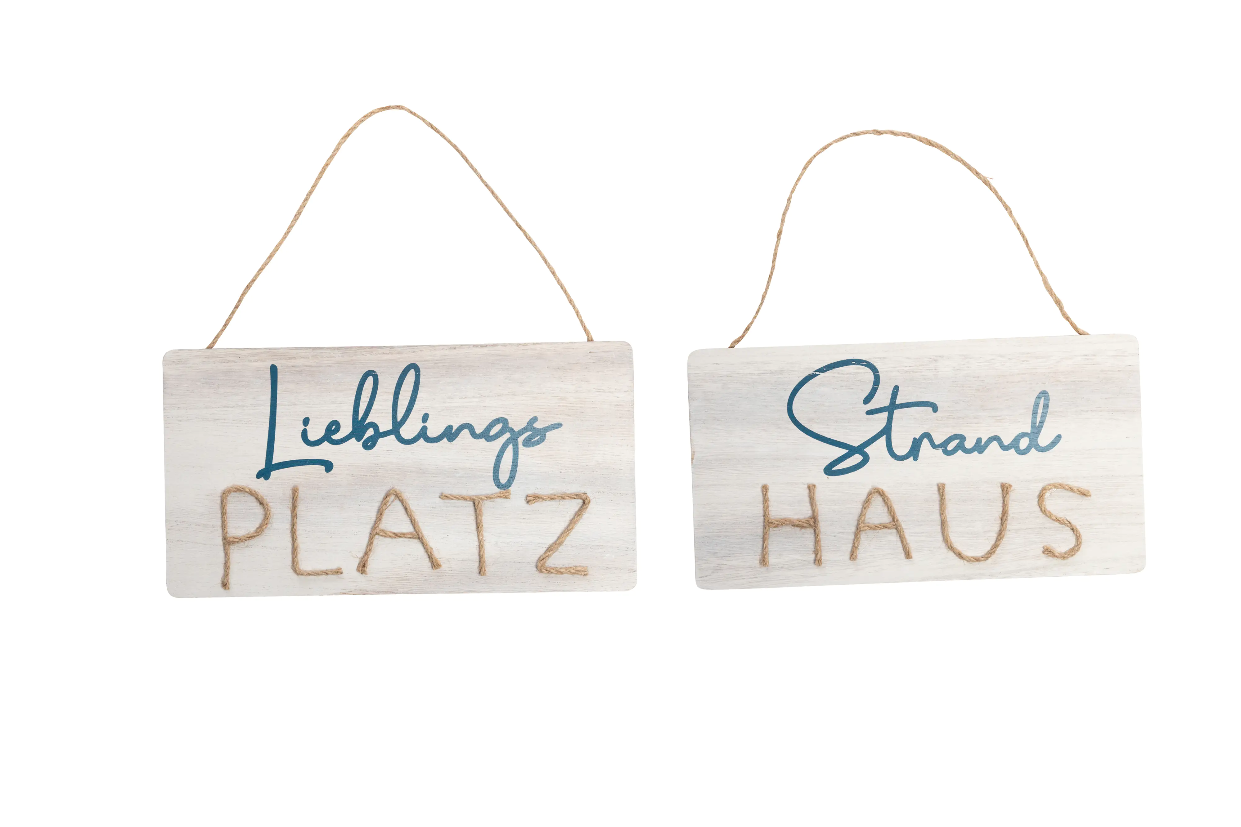 Freese Holz-Schild Strandhaus weiß, 30 x 16 x 0,6 cm