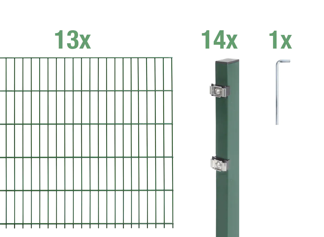 Alberts Doppelstabmatten-Grundset 26 m 200 x 120 cm 6/5/6 grün