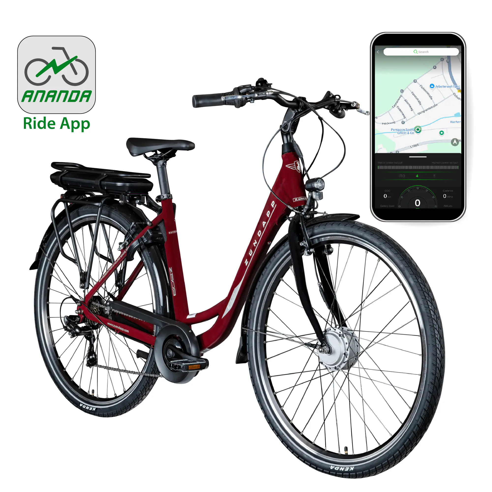 Zündapp E-Bike Z503 City 28 Zoll 7-Gang 522 Wh weinrot