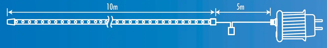 TrendLine LED-Lichterschlauch Mini Außen 10 m warmweiß mit Timer, 8 Lichteffekten