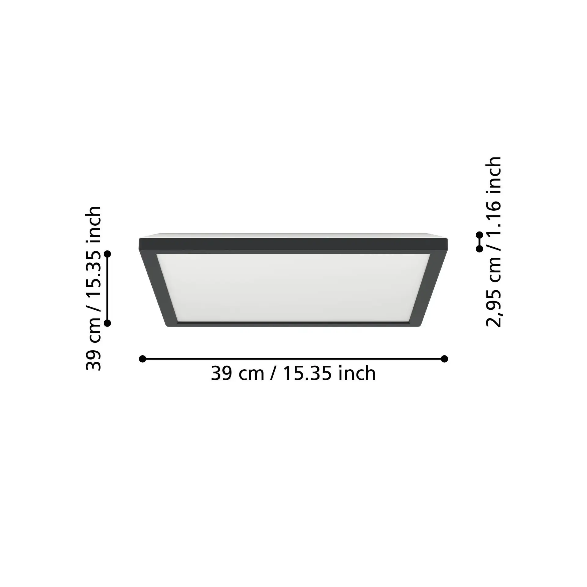 Eglo LED Deckenleuchte Rovito schwarz 39 x 39 cm warmweiß-kaltweiß Eglo LED Deckenleuchte Rovito schwarz 39 x 39 cm warmweiß-kaltweiß