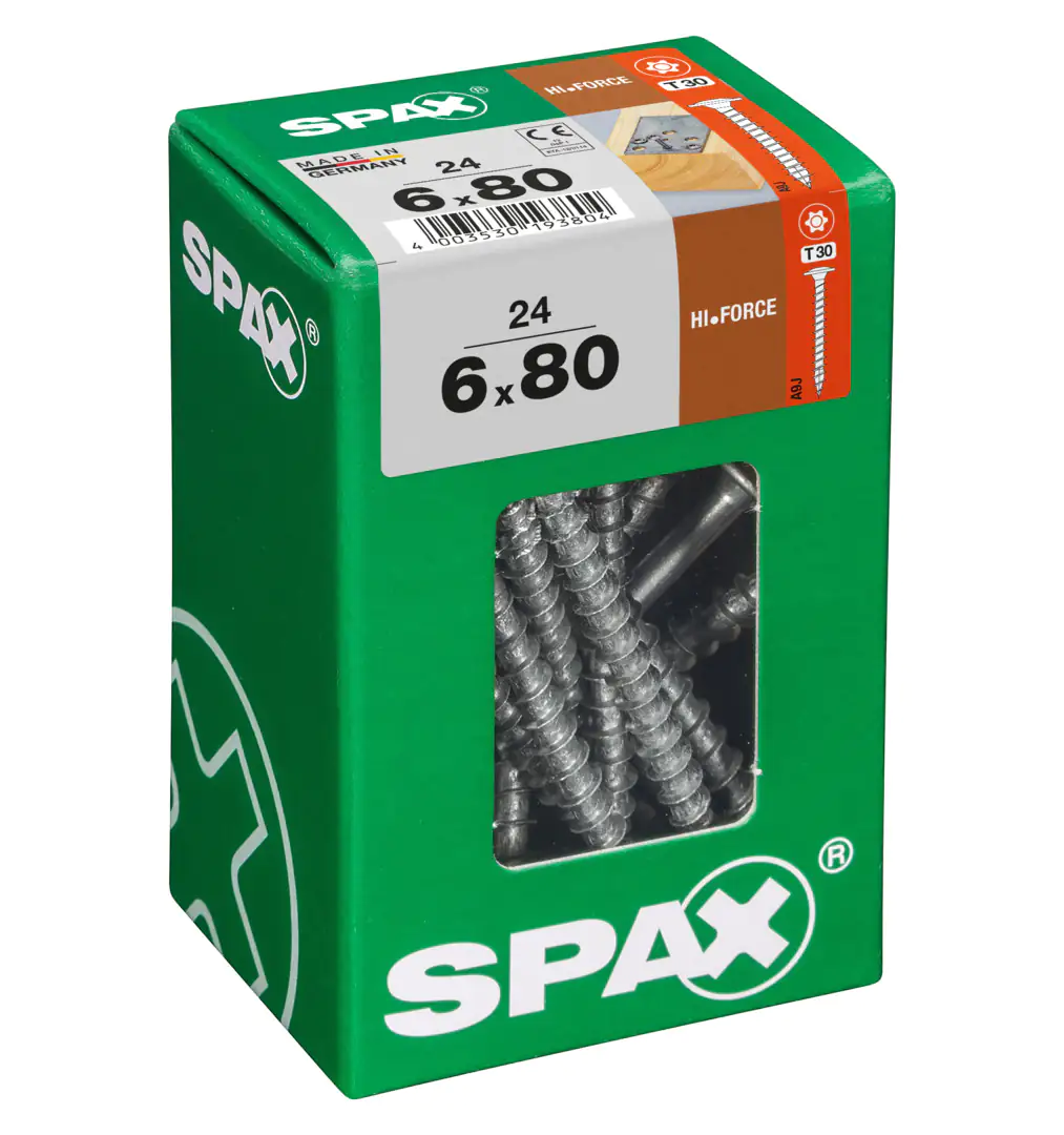 Spax Holzbauschrauben 6.0 x 80 mm TX 30 - 24 Stk.