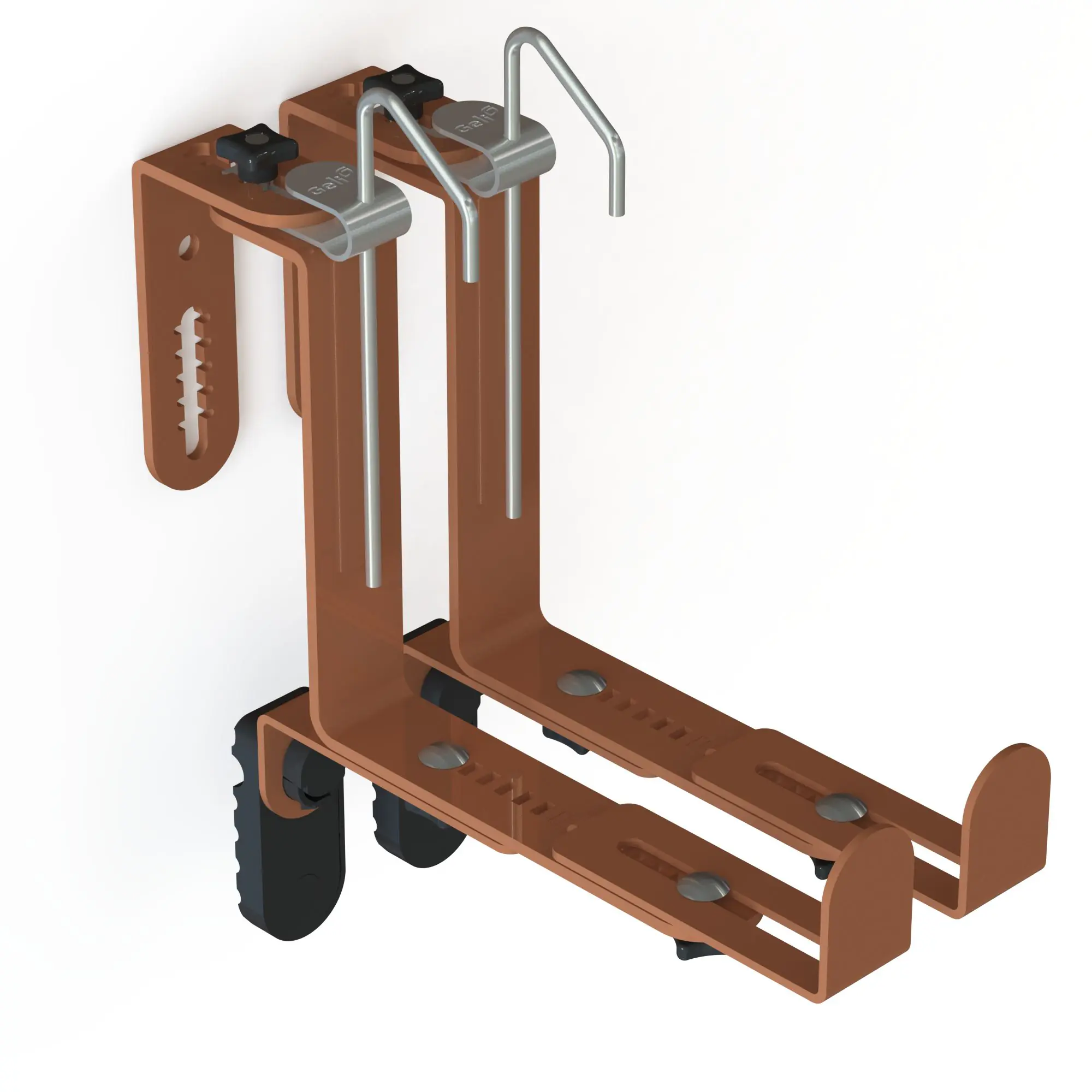 Geli Blumenkastenhalter universal Bandeisen 3-fach verstellbar terrakotta - 2 Stück Geli Blumenkastenhalter universal Bandeisen 3-fach verstellbar terrakotta - 2 Stück