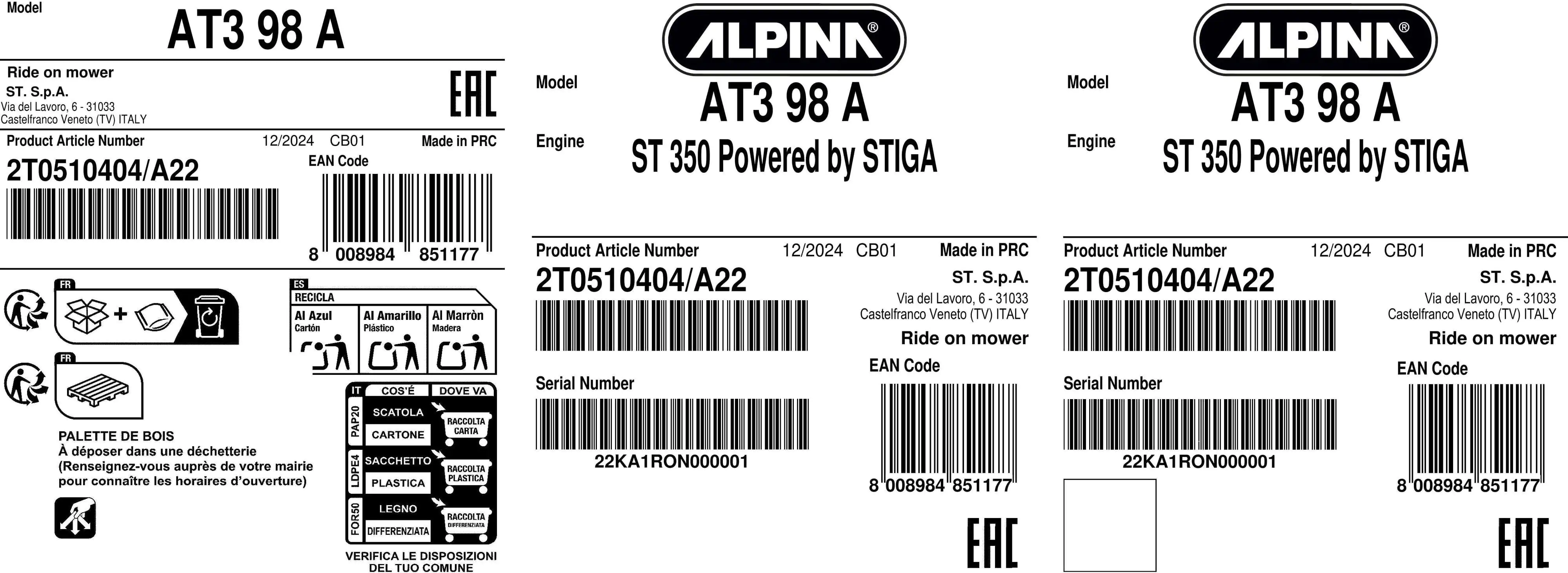 Alpina Rasentraktor AT3 98 A 6,5 kW, 98 cm Schnittbreite Alpina Rasentraktor AT3 98 A 6,5 kW, 98 cm Schnittbreite