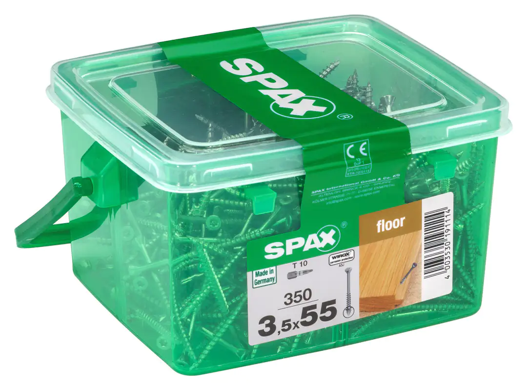 Spax Dielenschrauben 3.5 x 55 mm TX 10 - 350 Stk. Spax Dielenschrauben 3.5 x 55 mm TX 10 - 350 Stk.