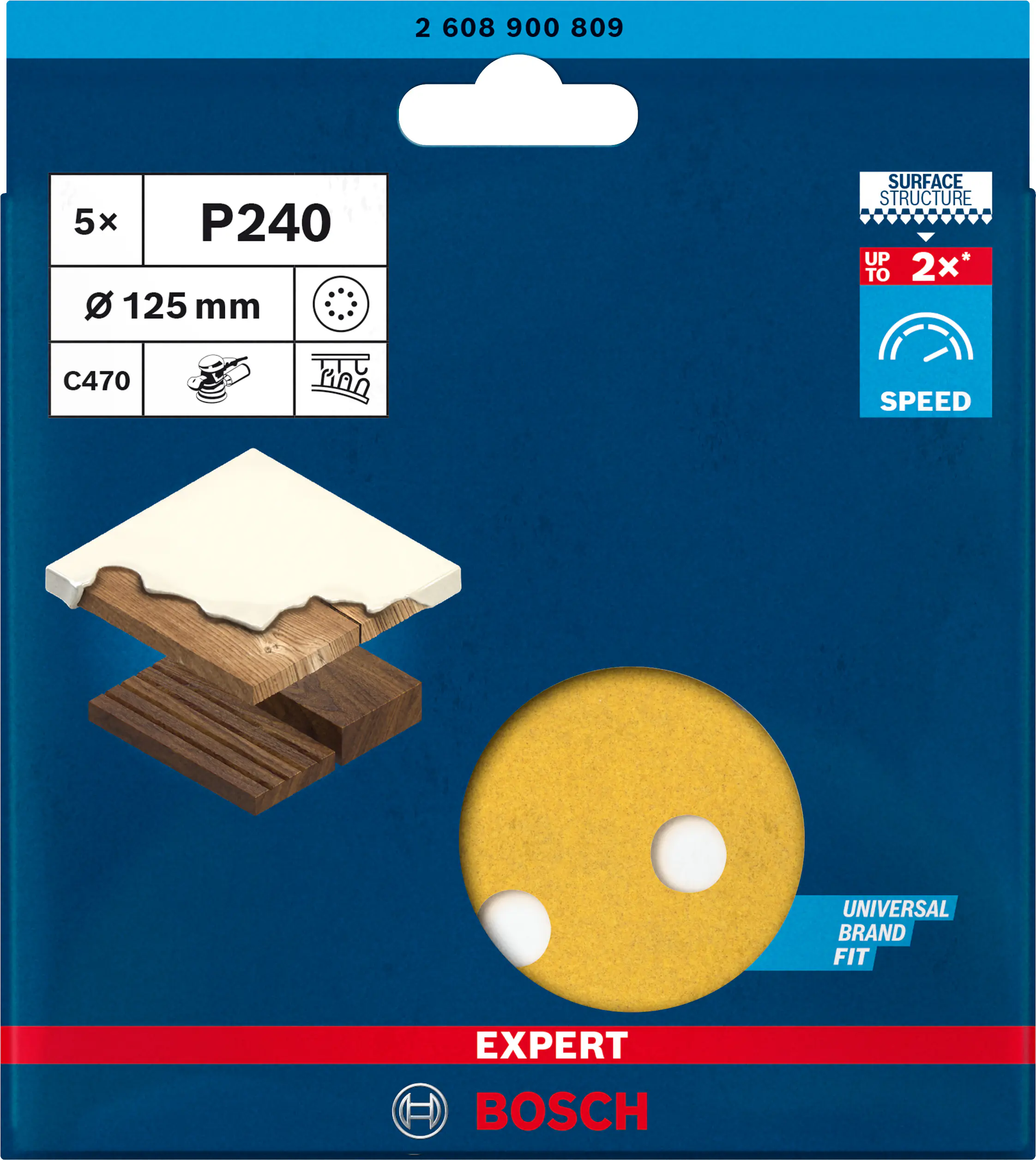 Bosch Expert C470 Schleifpapier für Exzenterschleifer 125 mm G 240 5-teilig