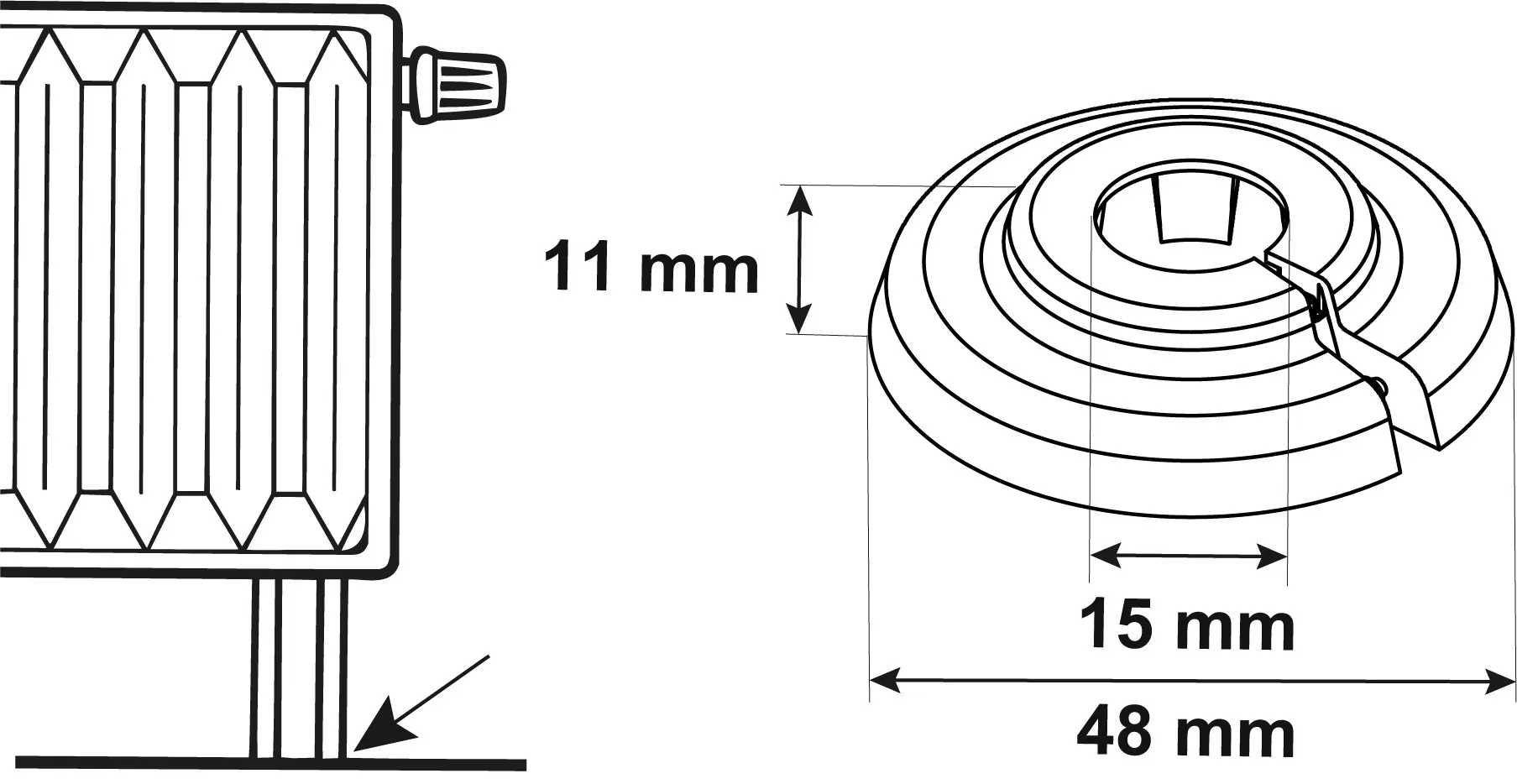 Cornat Heizungsrosette Ø 4,8 x 1,5 cm weiß - 4 Stück