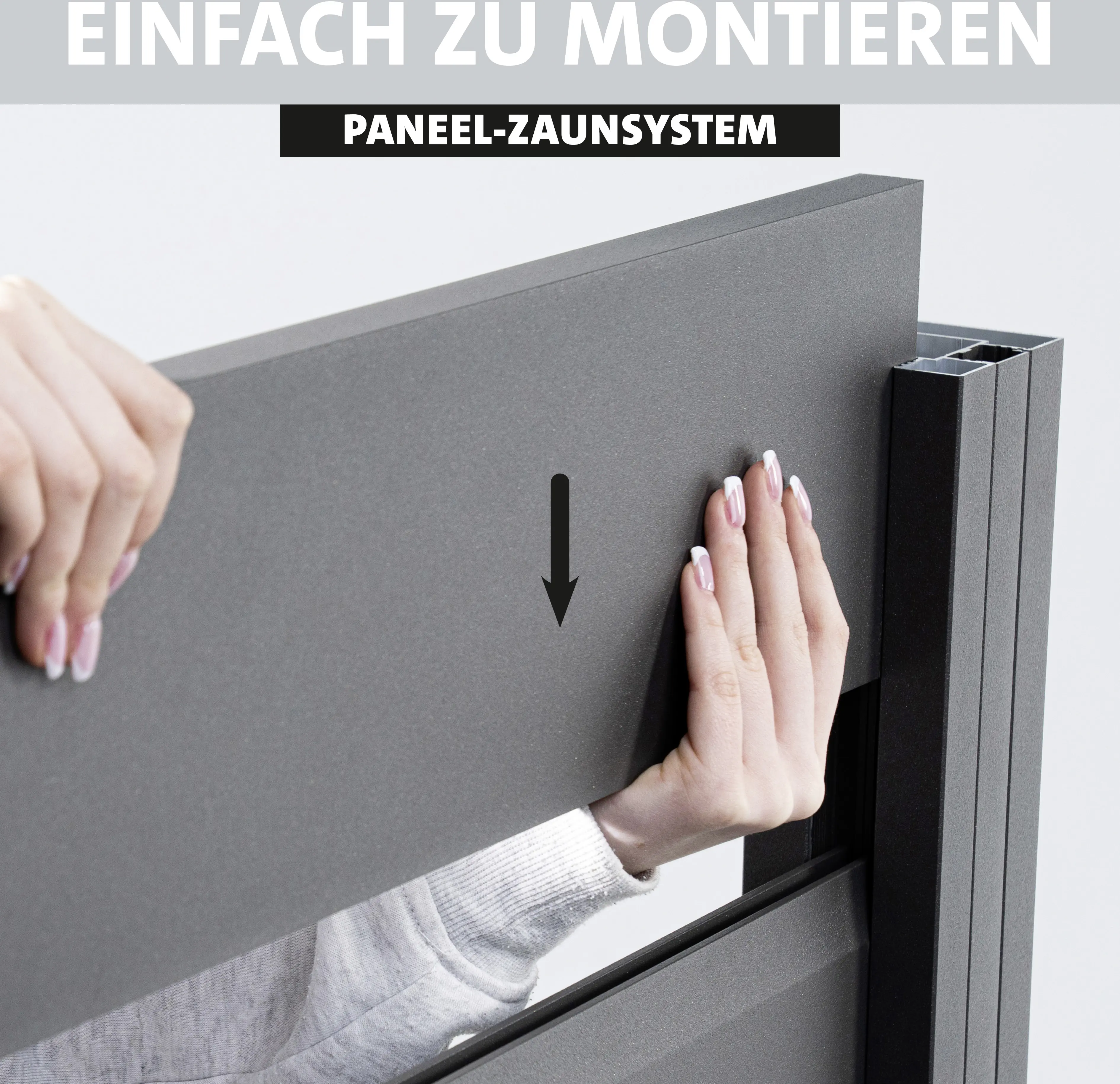 Ambiente Alu-Zaun Erweiterungsset Paneel 150 grau 187 x 124,2 cm 