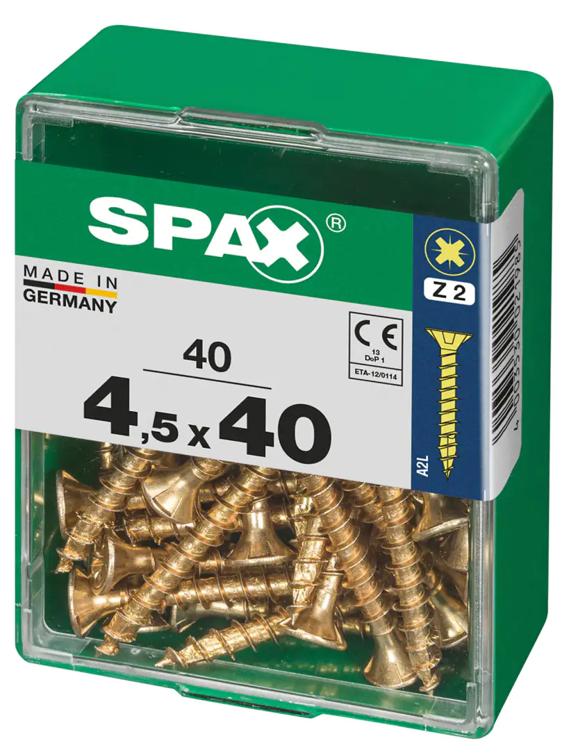 Spax Universalschrauben 4.5 x 40 mm PZ 2 - 40 Stk.