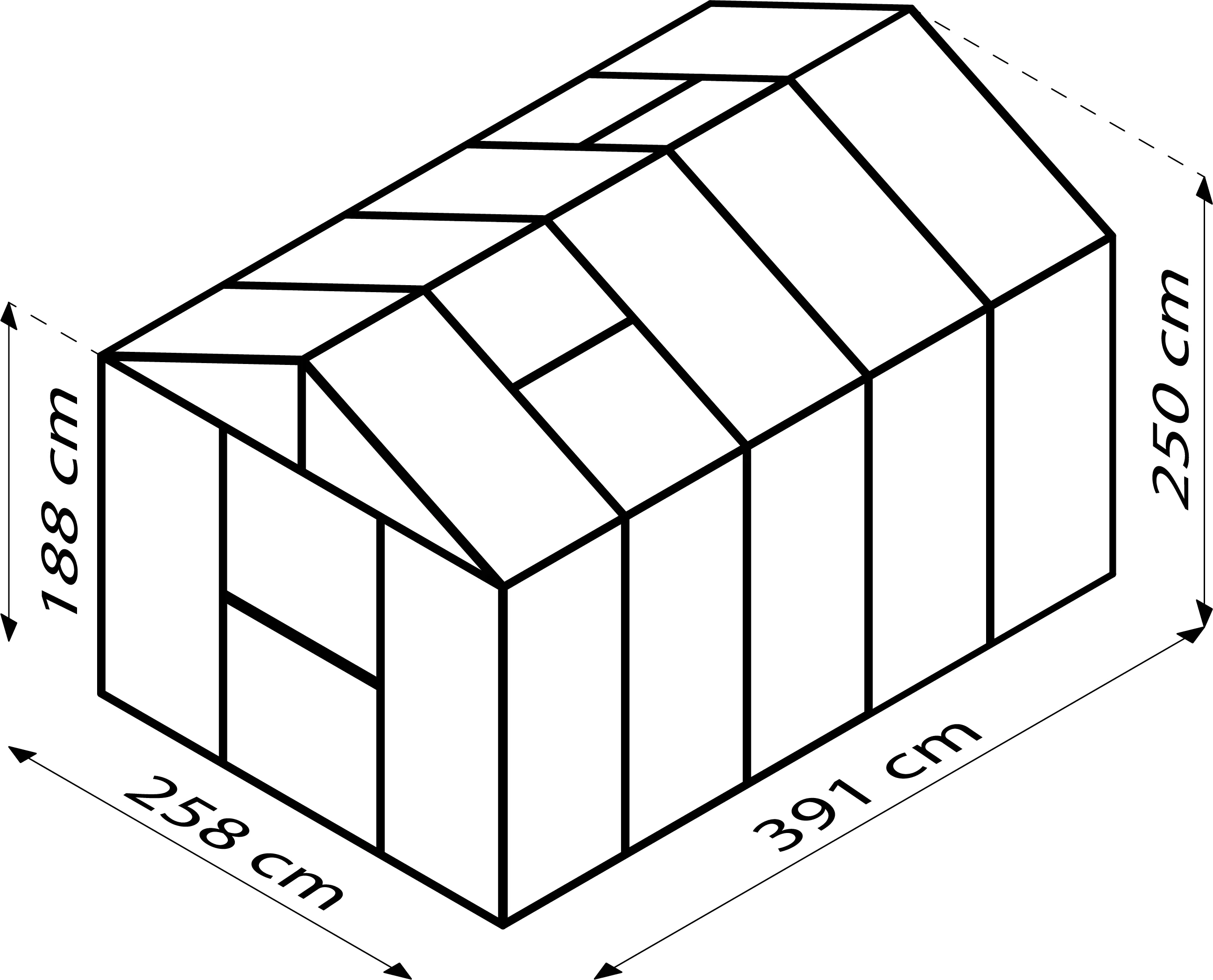 Vitavia Gewächshaus Zeus 10000 266 x 399 cm 3 mm Sicherheitsglas