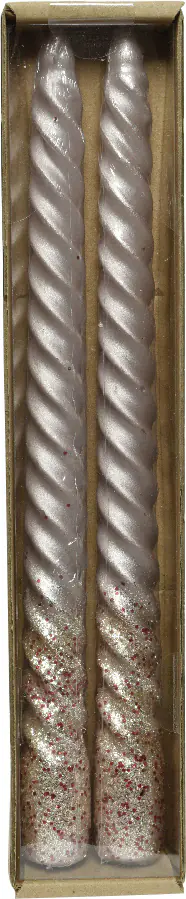 Kaemingk Wachskerze metallic rosa mit Glitter Kaemingk Wachskerze metallic rosa mit Glitter