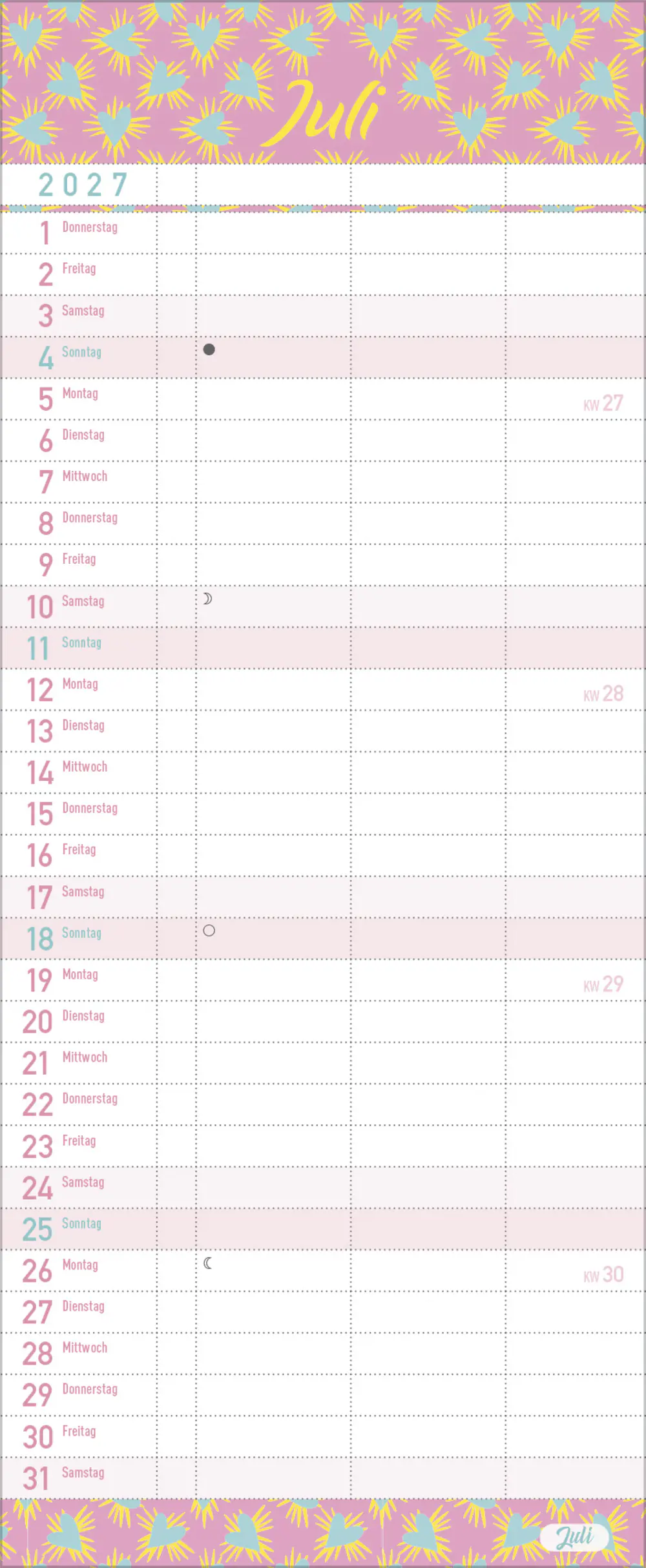 Korsch Kalender Familientimer Wir planen das! 2027