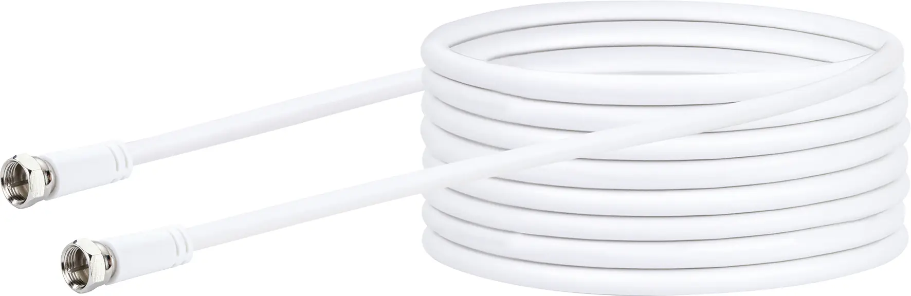 Schwaiger SAT Anschlusskabel KVCHQ100 532 (90dB) weiß, 10,0m, 1x F Stecker / 1x F Stecker