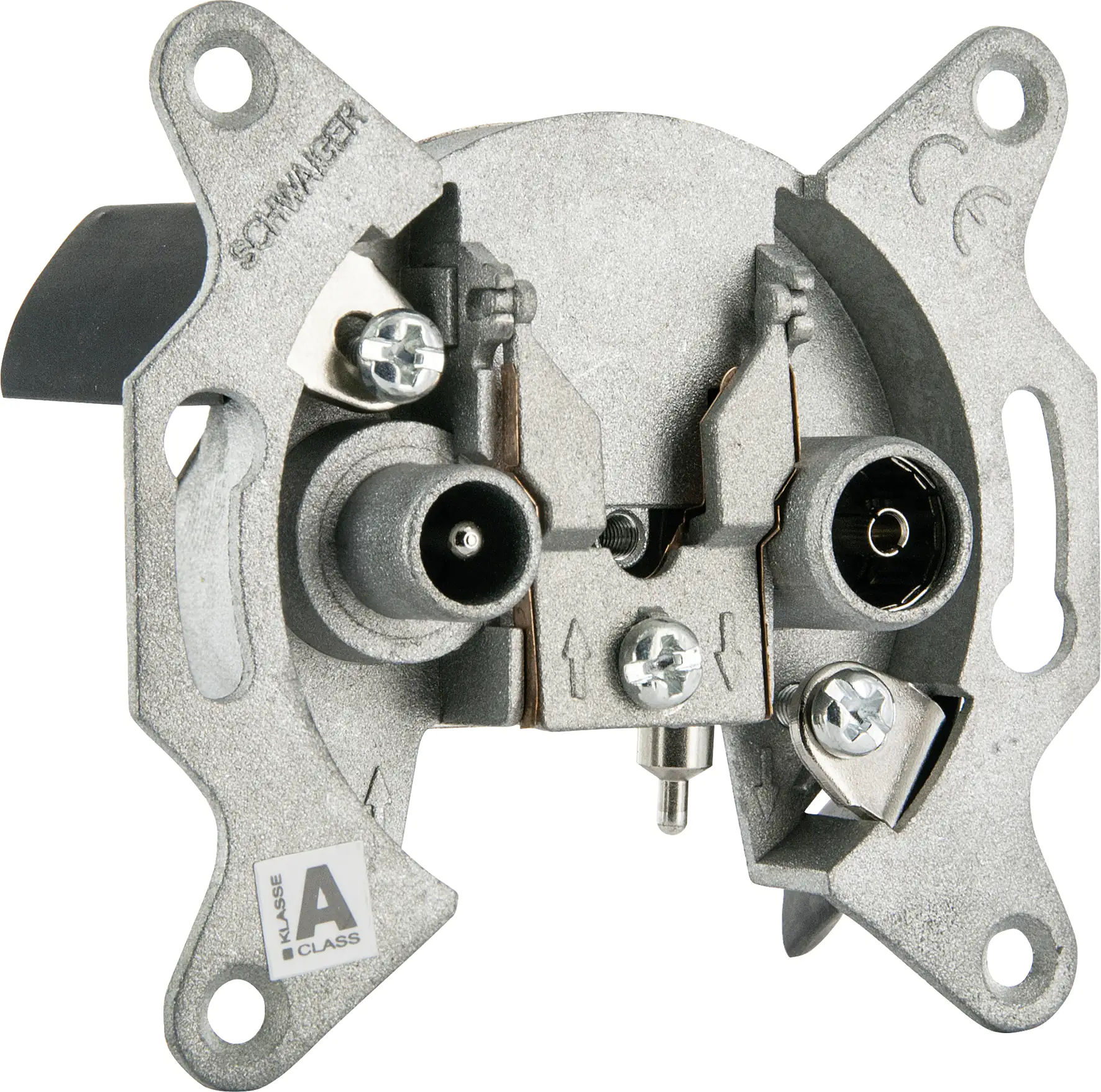 Schwaiger Antennen Einzeldose DSE 531 (2,5dB) silber, 2-Loch, 2x IEC Schwaiger Antennen Einzeldose DSE 531 (2,5dB) silber, 2-Loch, 2x IEC