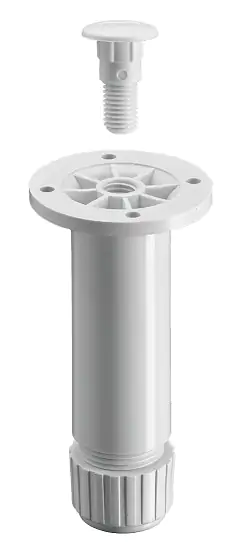 Hettich Sockelverstellfuß 3,0 x 10 -11 cm Kunststoff weiß - 1 Stück