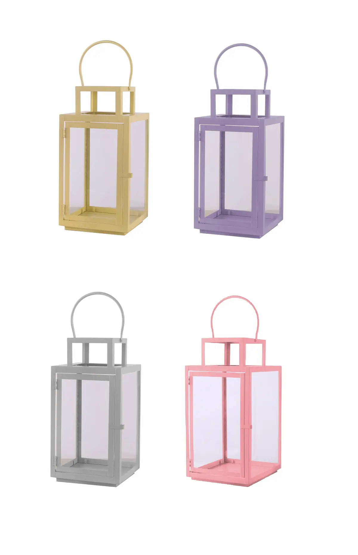 TrendLine Deko-Laterne Metall 34 x 17 x 17 cm 4-fach sortiert