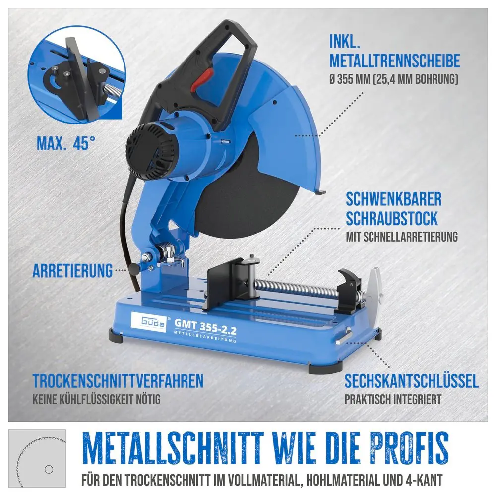 Güde Metalltrennsäge GMT 355-2.2 2200 W 4200 min-1