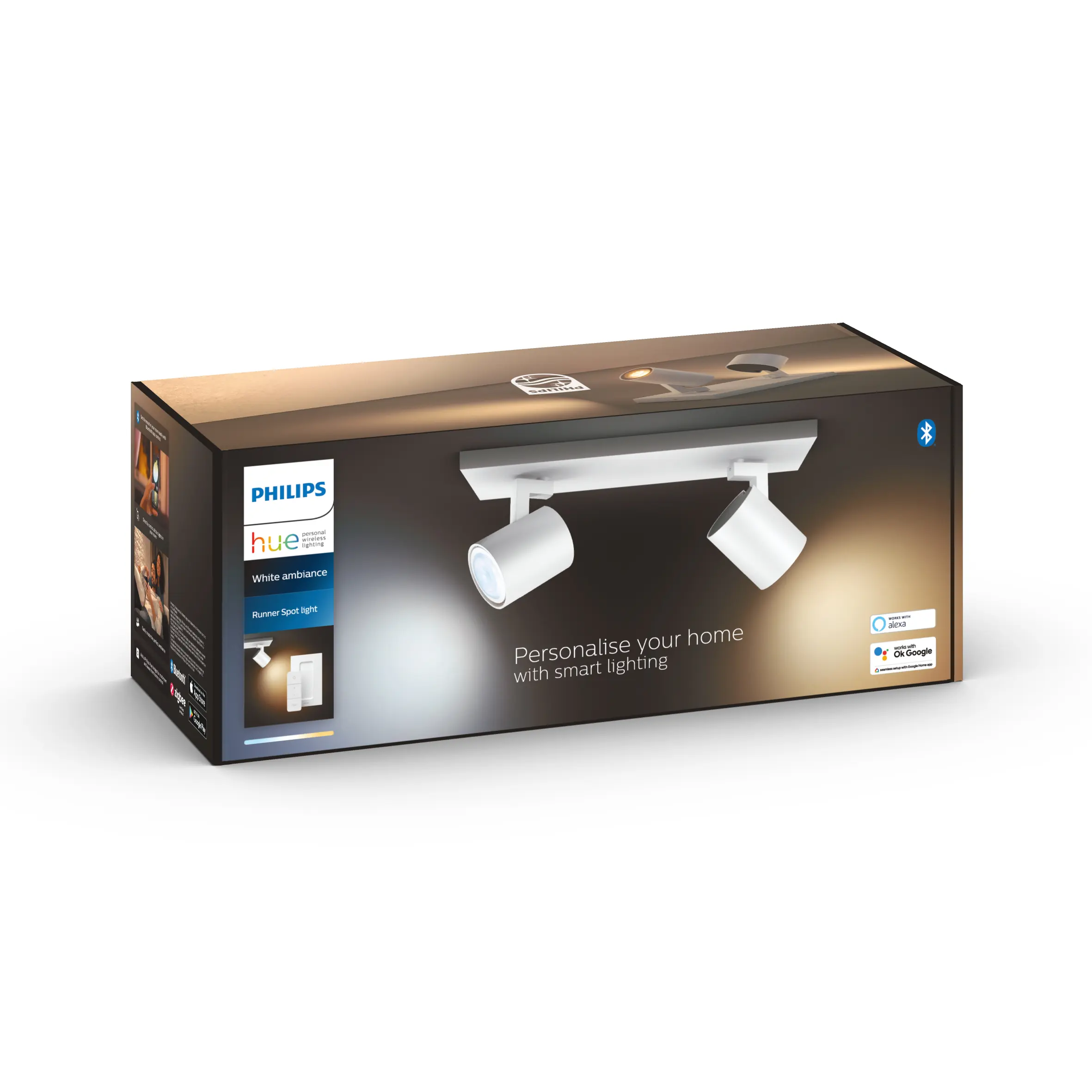 Philips Hue LED Deckenleuchte 2er Spot Runner 14 x 36,5 cm weiß Philips Hue LED Deckenleuchte 2er Spot Runner 14 x 36,5 cm weiß