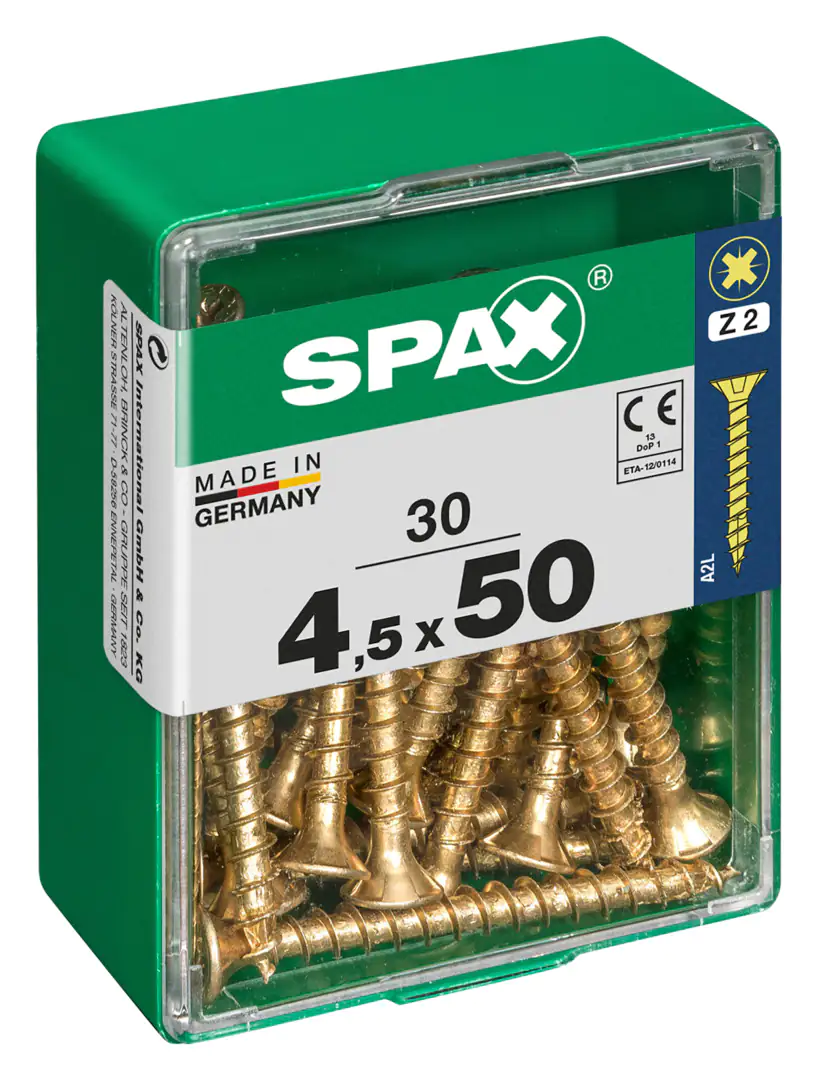 Spax Universalschrauben 4.5 x 50 mm PZ 2 - 30 Stk. Spax Universalschrauben 4.5 x 50 mm PZ 2 - 30 Stk.
