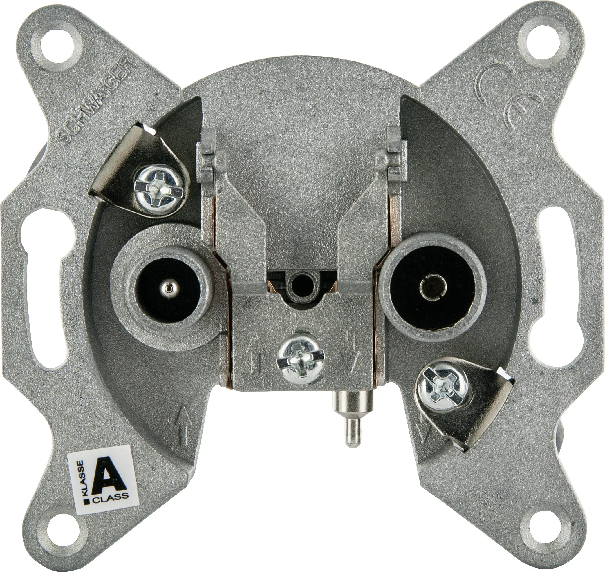 Schwaiger Antennen Durchgangsdose DSG 531 (19dB) silber, 2-Loch, 2x IEC Schwaiger Antennen Durchgangsdose DSG 531 (19dB) silber, 2-Loch, 2x IEC