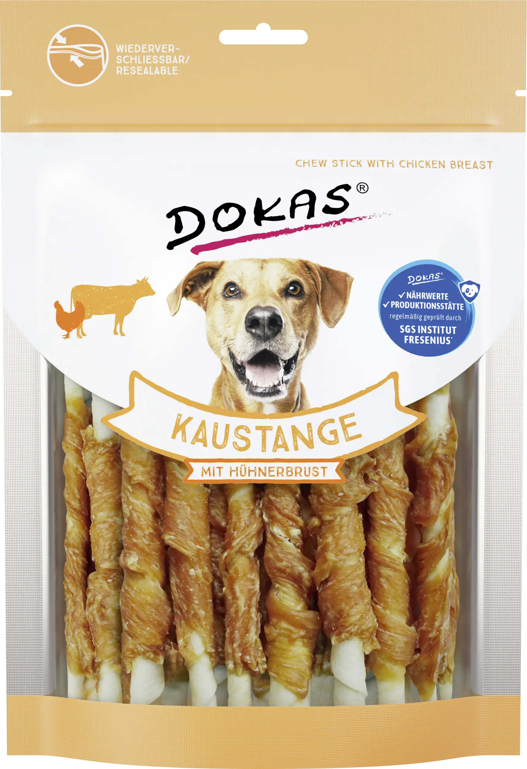 Dokas Hundesnack Kaustange mit Hühnerbrust 200 g Dokas Hundesnack Kaustange mit Hühnerbrust 200 g