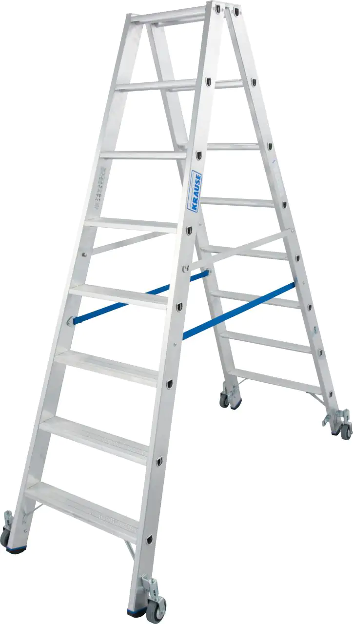 krause Aluminium-Doppelleiter STABILO fahrbar 3,40 m