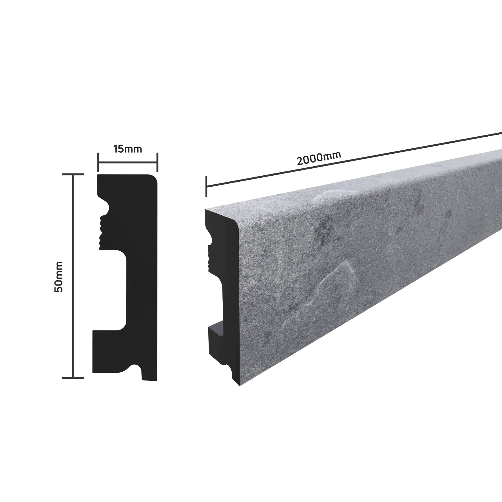 SELITSTYLE Sockelleiste FBL50 Fliese Studio 2000 x 50 x 15 mm wasserfest