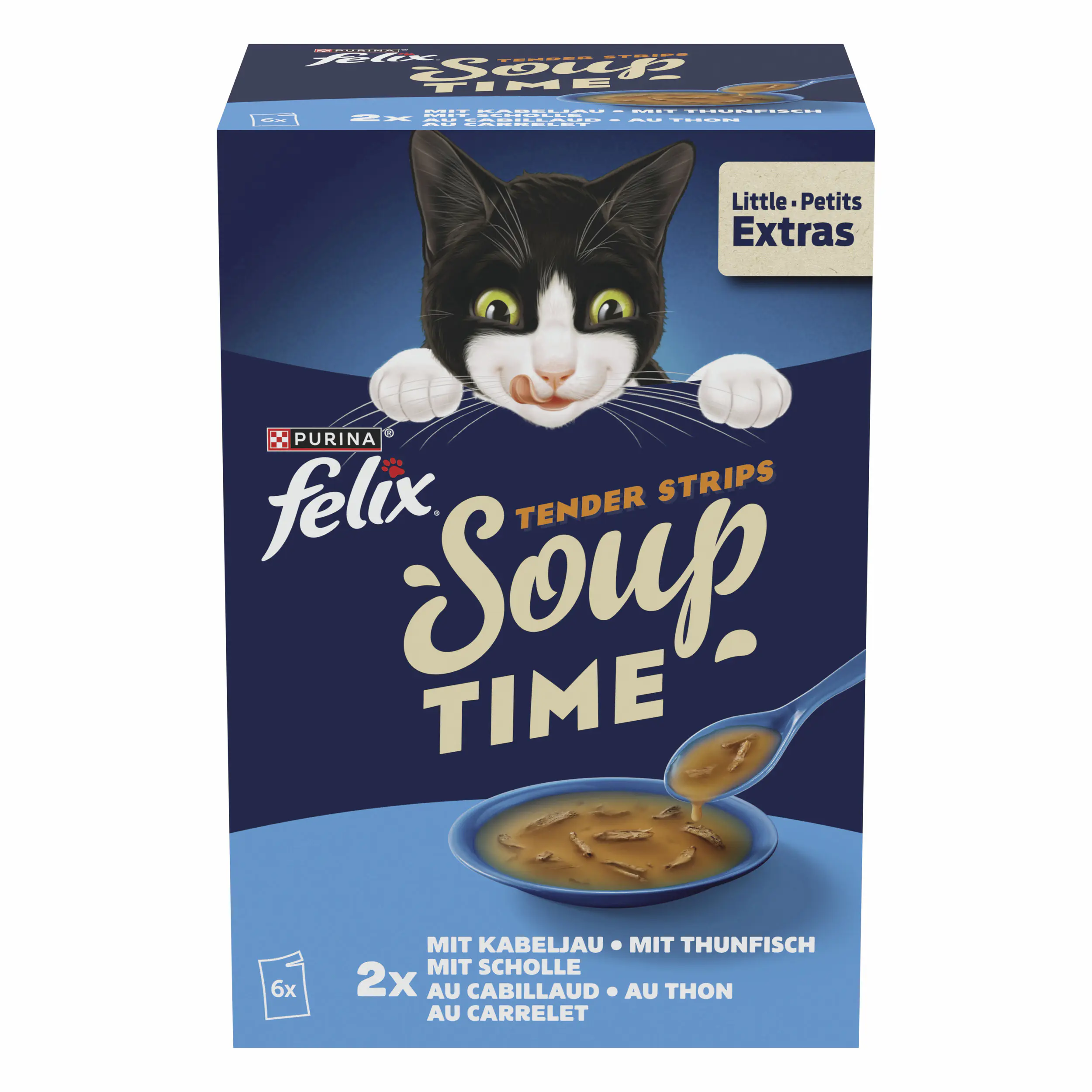 Felix Soup Tender Strips mit Kabeljau, Thunfisch & Scholle 6 x 48 g