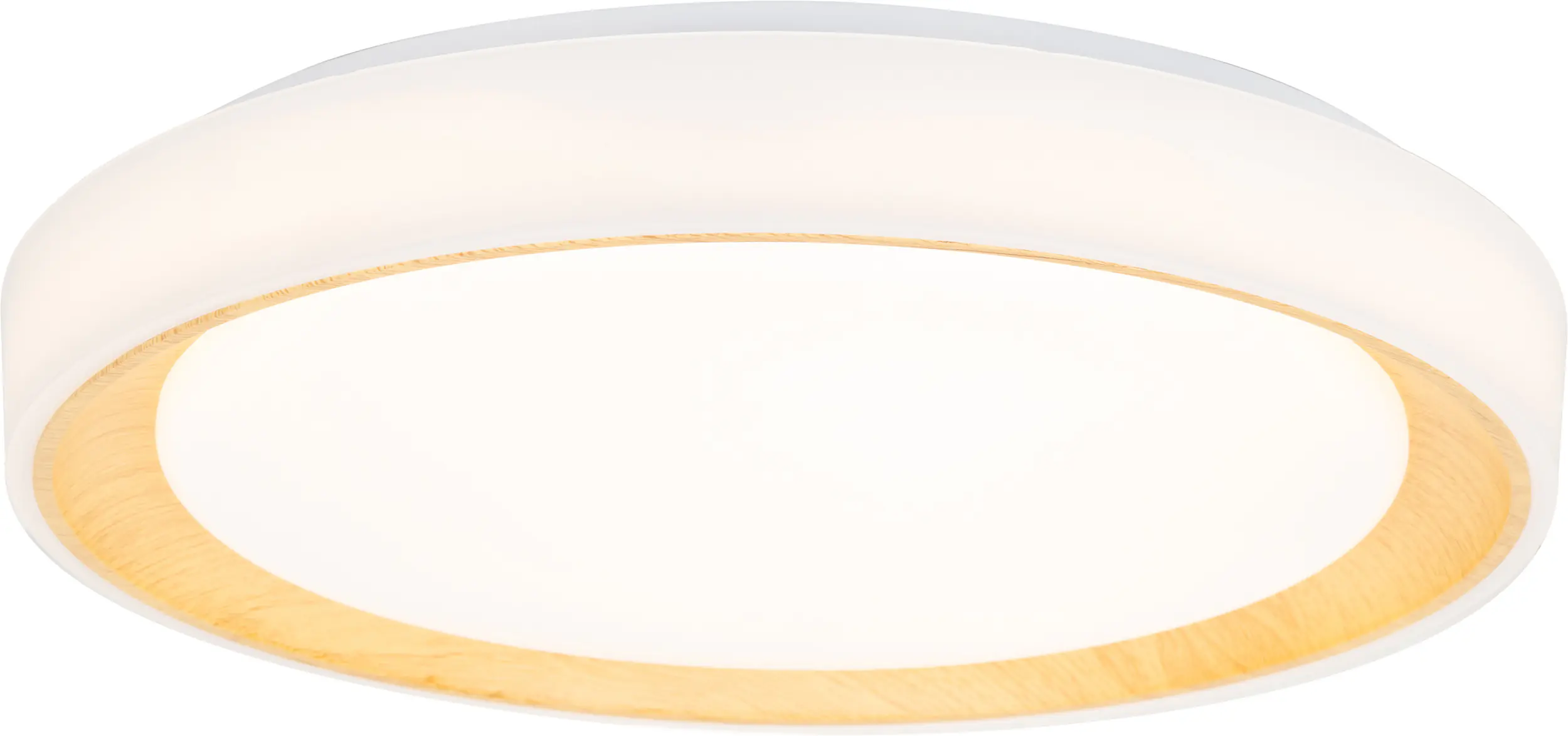 Mylight LED-Deckenleuchte Ø 39 x 7,5 cm warmweiß weiß/holz