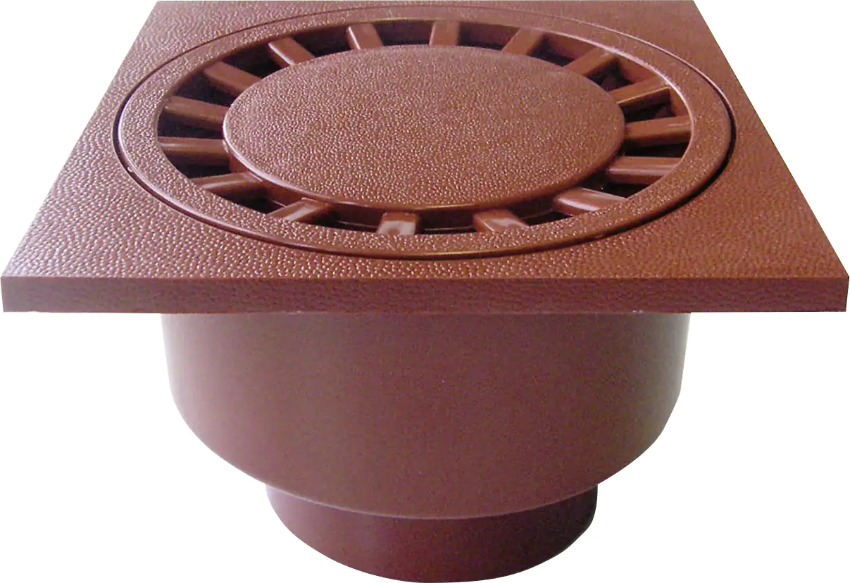 ACO Haus- und Hofablauf Kunststoff 20 x 20 cm rotbraun