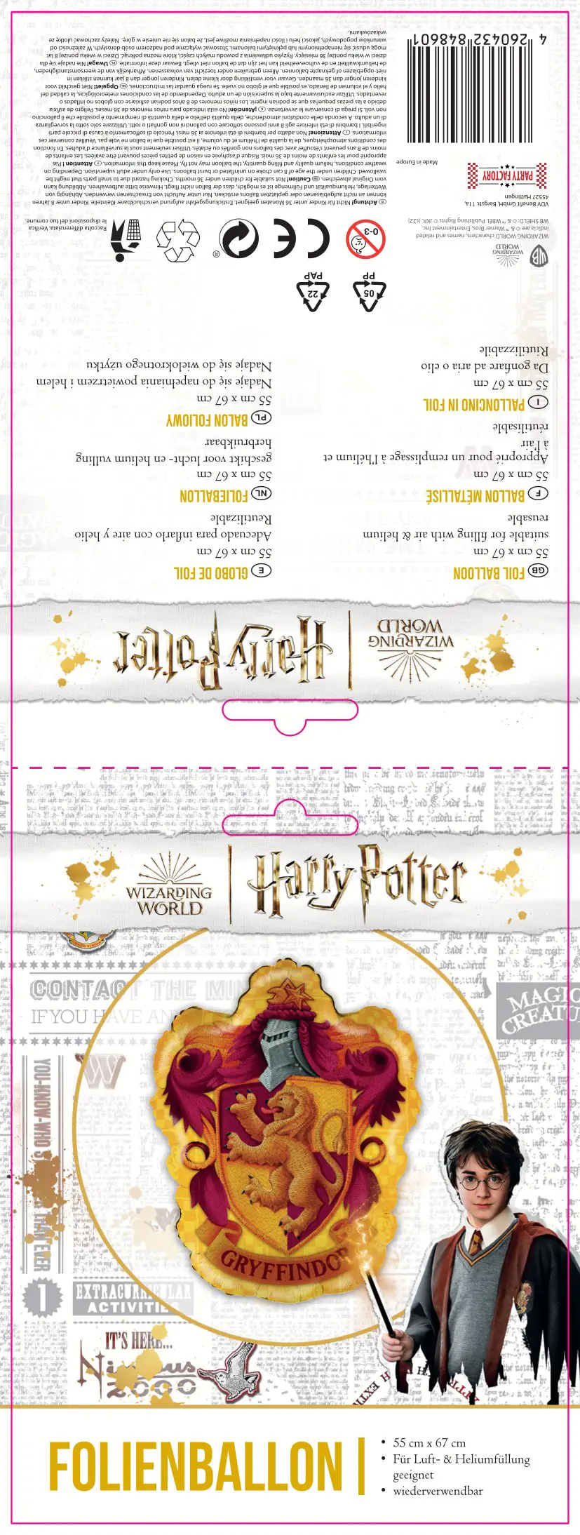 Folienballon Harry Potter Gryffindor 60 cm