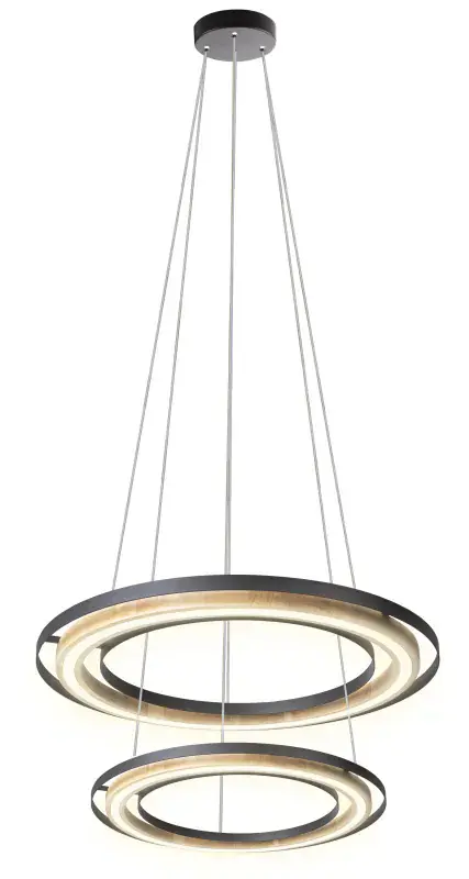 Globo Hängeleuchte 2 Rilas Ø 56,5 x 150 cm schwarz warmweiß